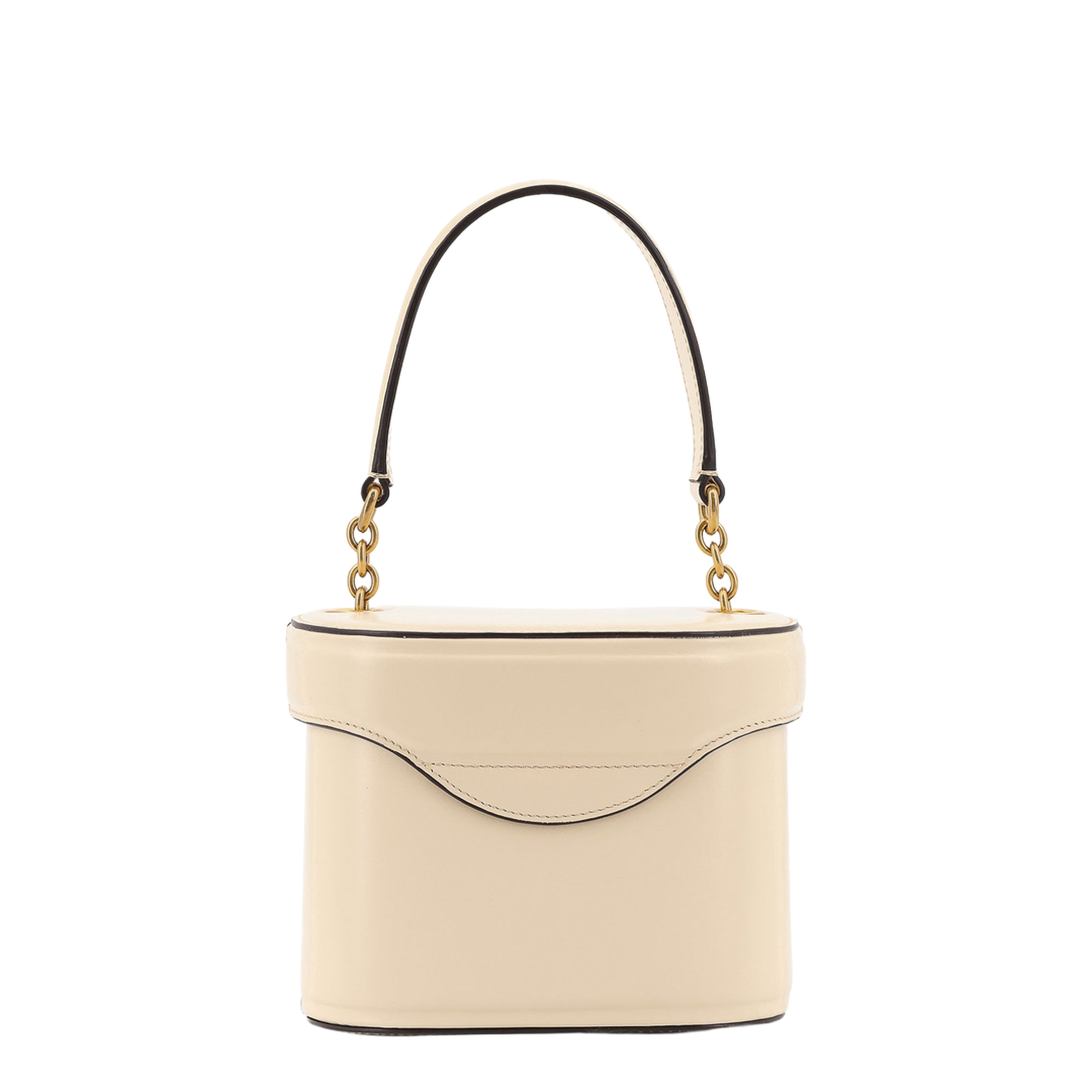 Ivory Leather VLogo Signature Bucket Bag
