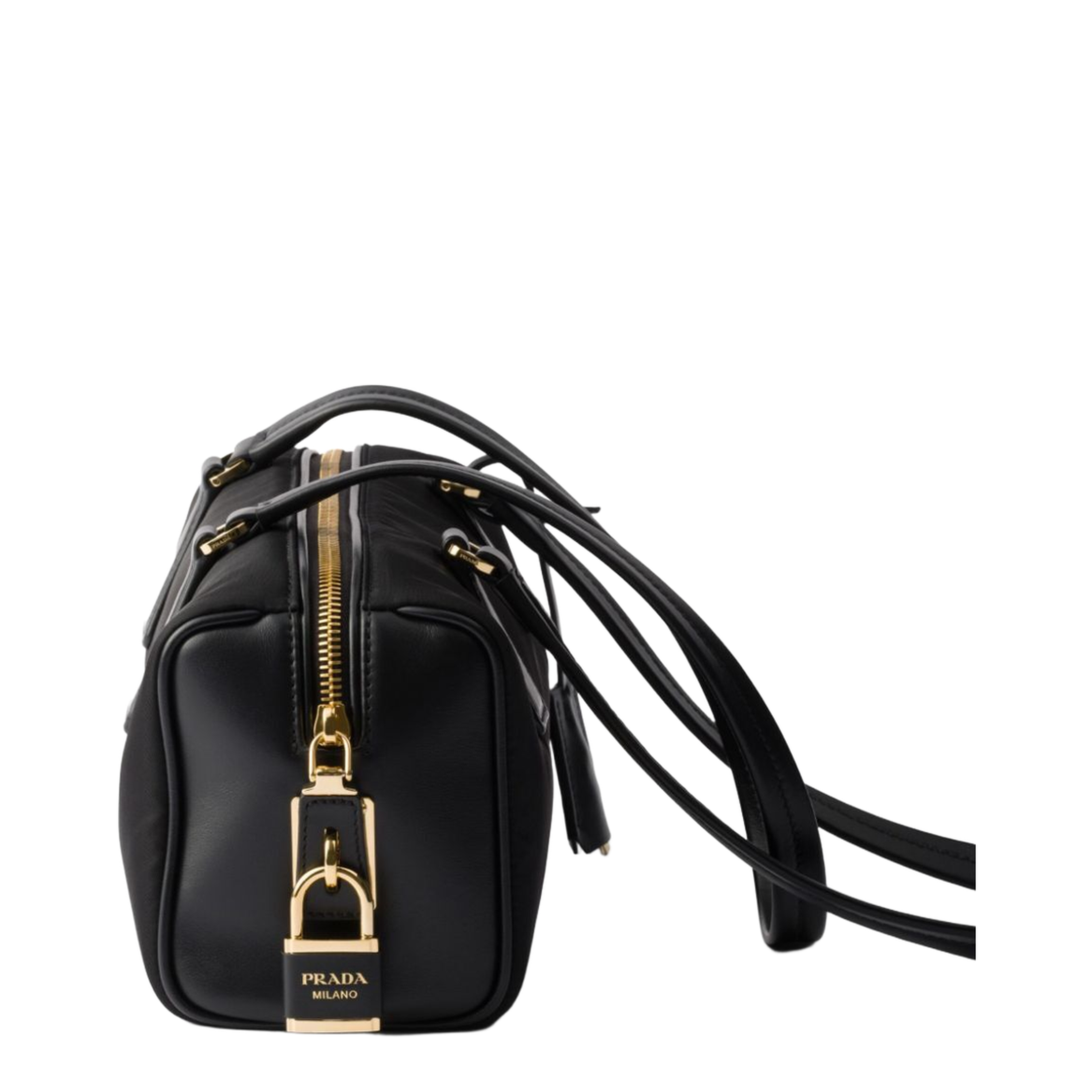 MAYFEYR - Prada - Re-Nylon And Leather Medium Top-Handle Bag With Padlock - 1BB127VODO2C8Q