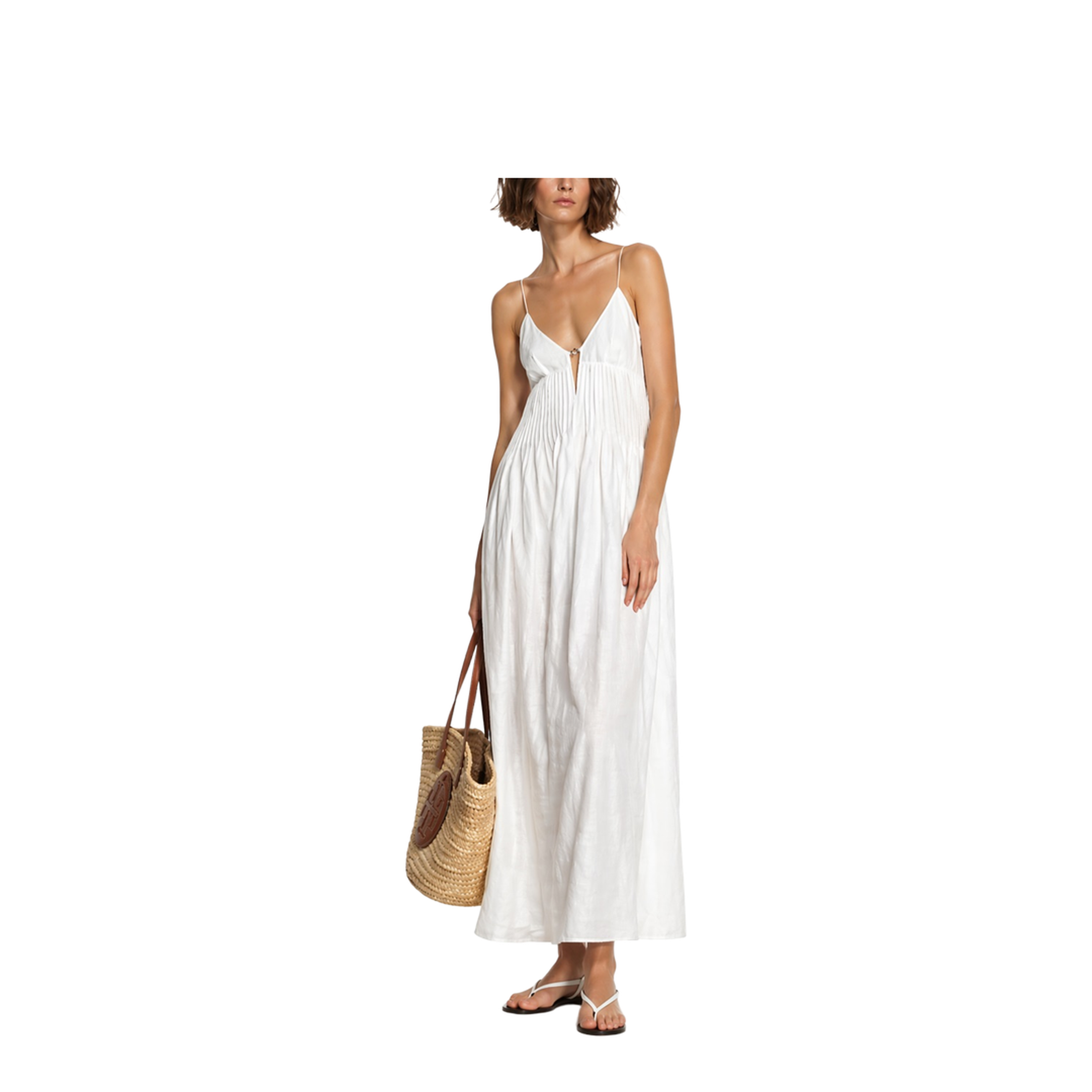 Appliqué Pleated Dress