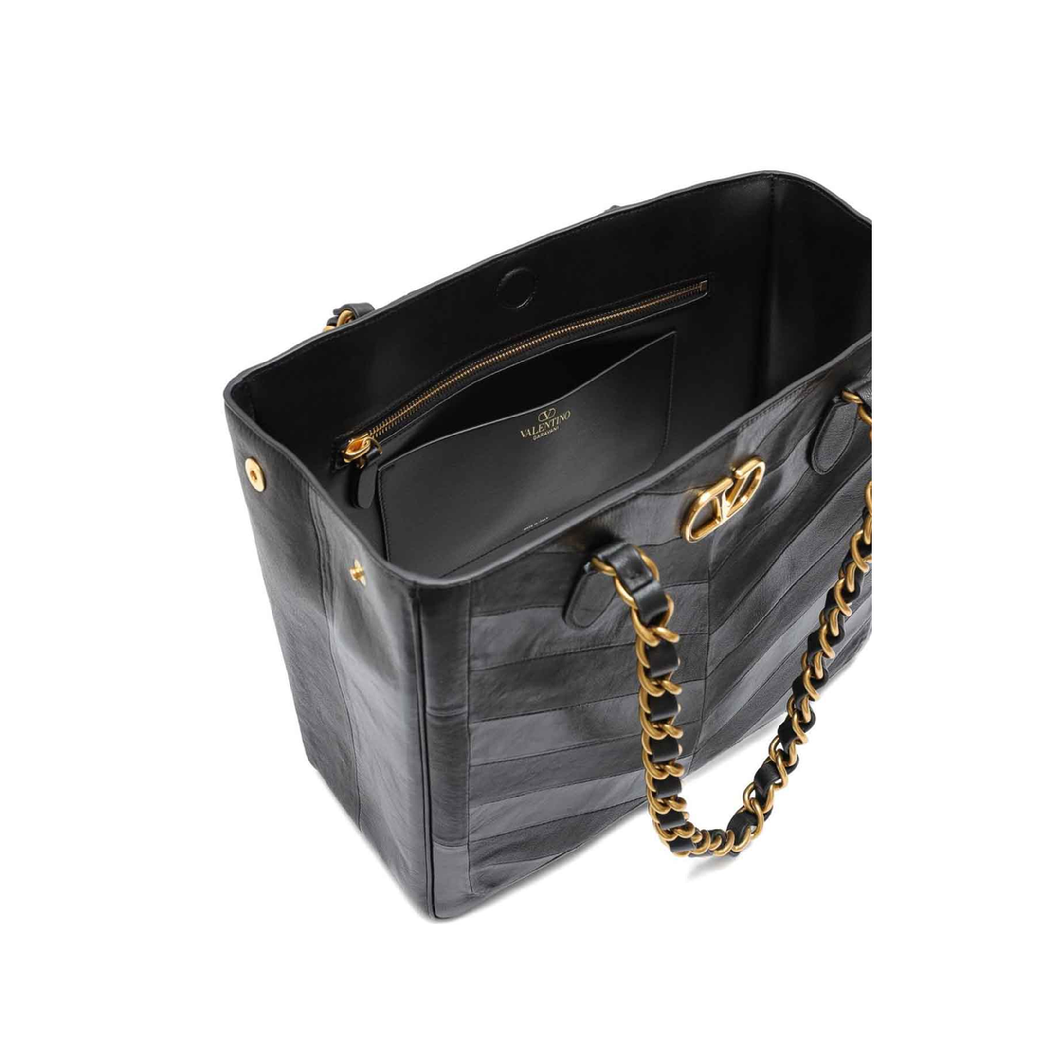 Laseine Large Nappa Leather Shopping Bag - Black