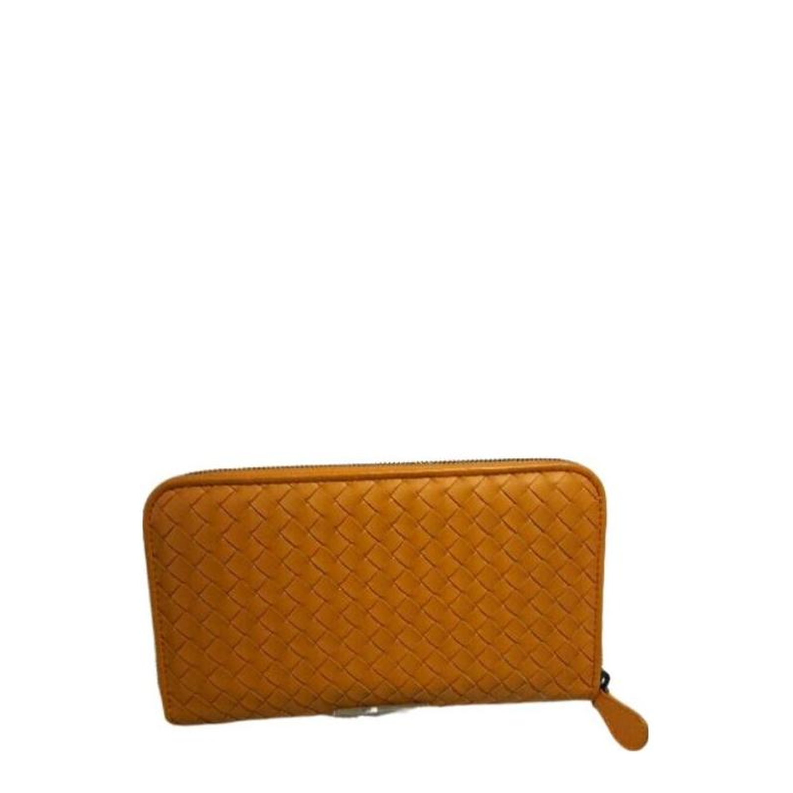 Intrecciato Leather Wallet - Orange