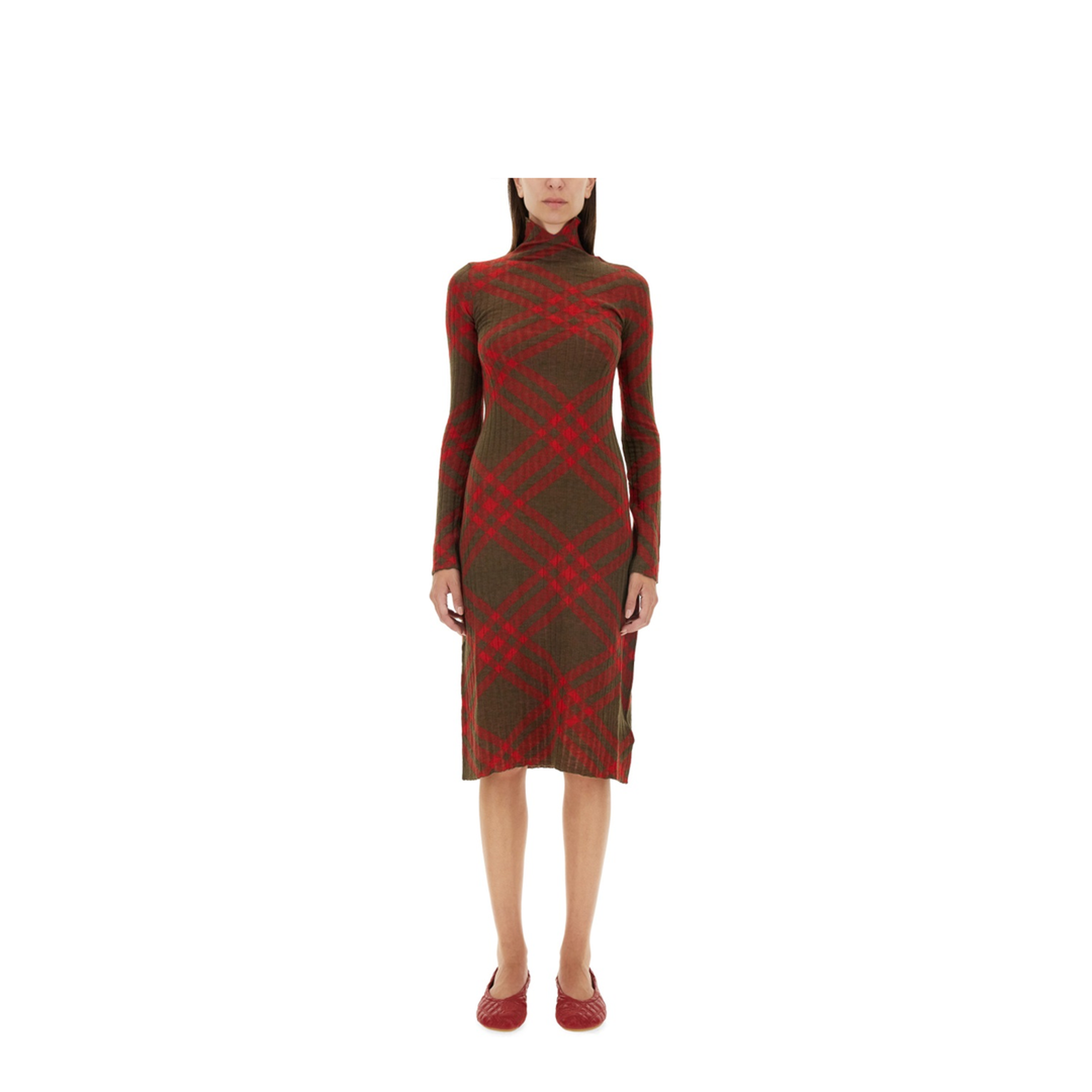 Check Wool Blend Dress