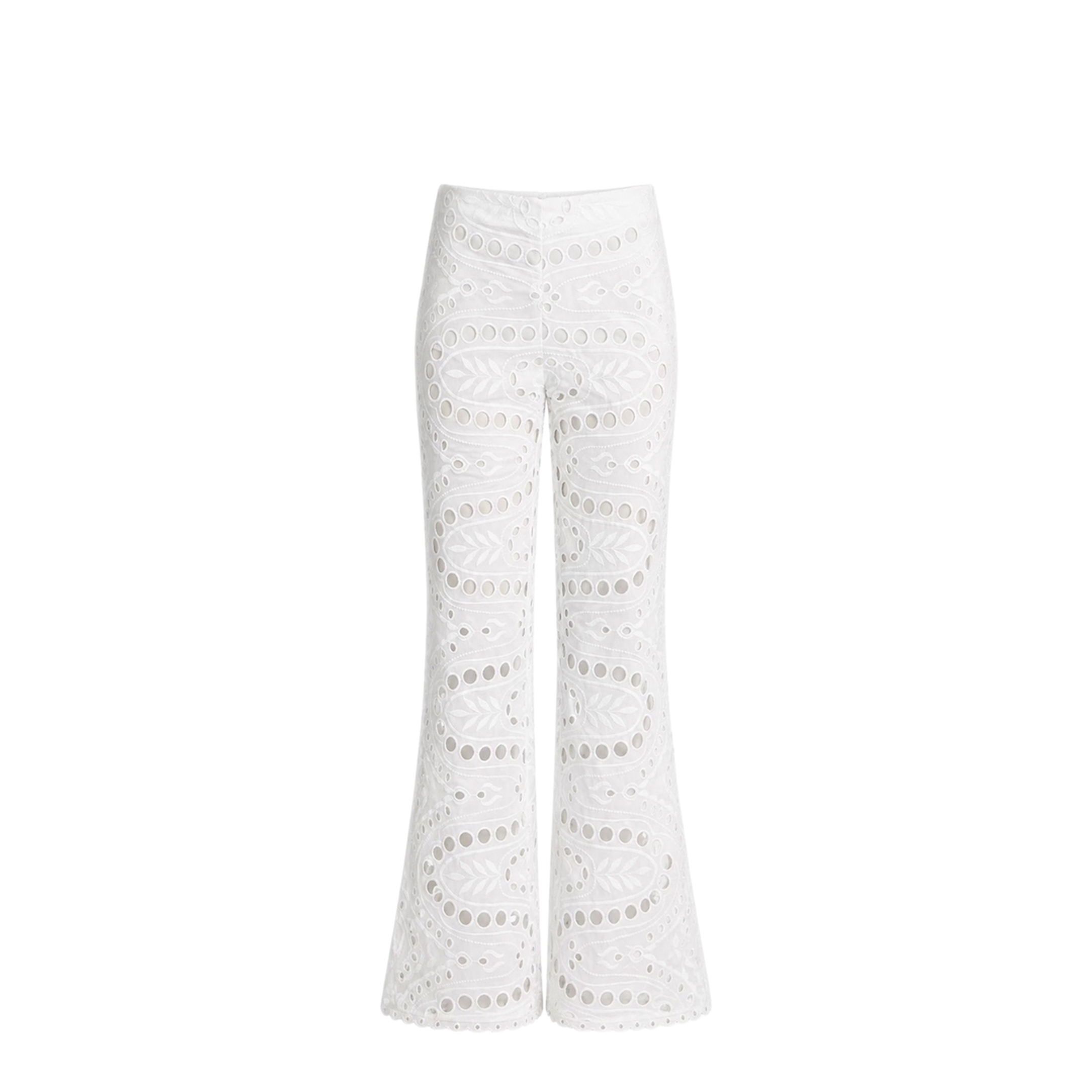 MAYFEYR - CHARO RUIZ - Pantalone Stern Con Motivo Traforato - 263501WHITESEALACE