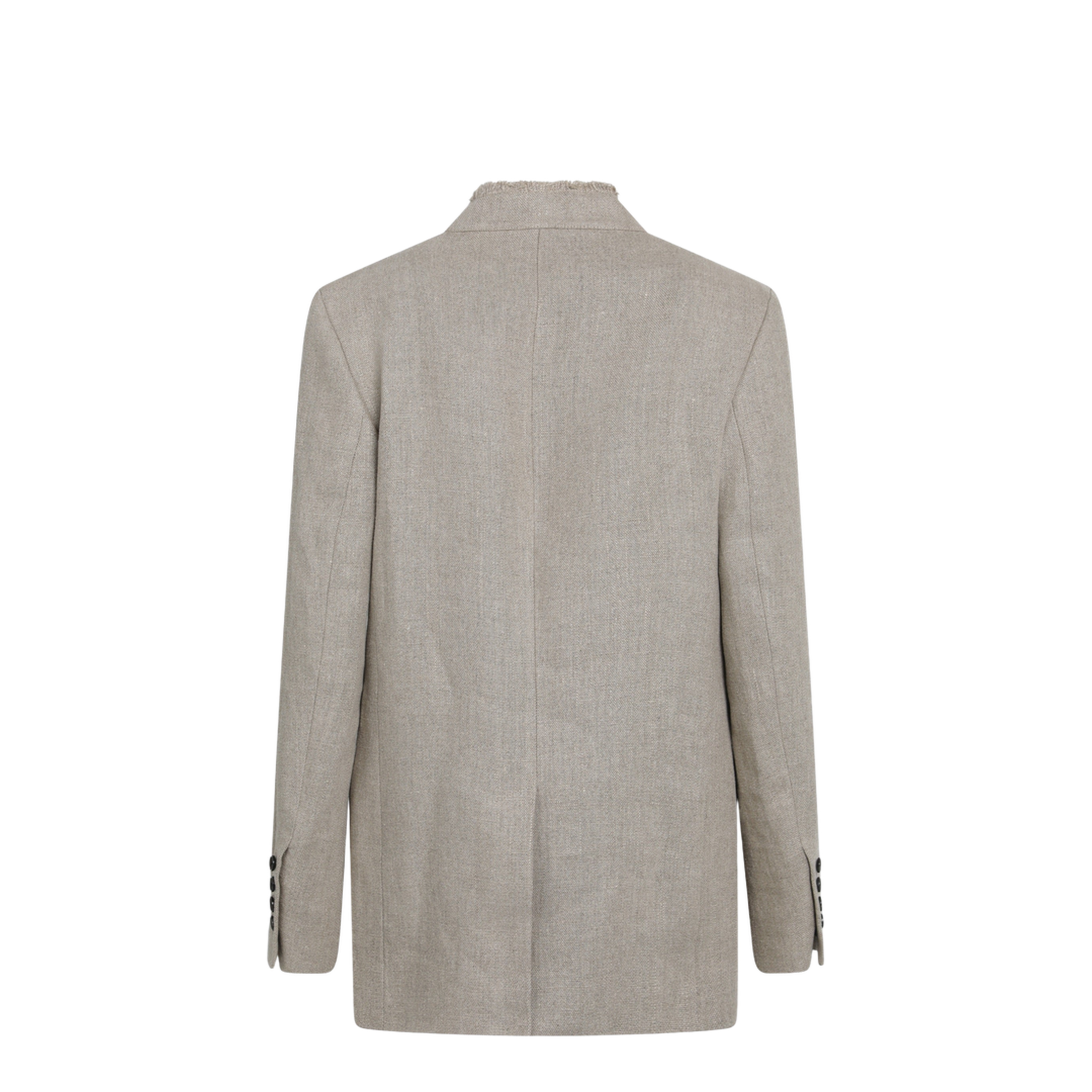 MAYFEYR - Toteme - Beige Frayed-Lapel Natural Linen Blazer - 263-WRZ0054FB0692072