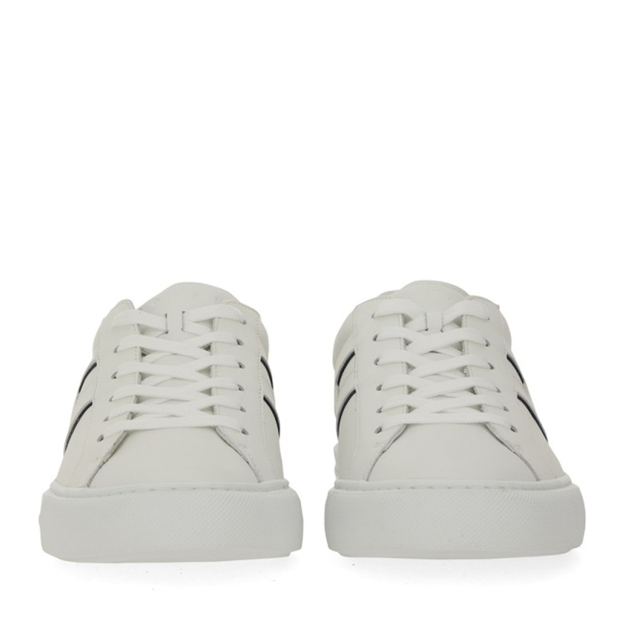 White Logo Design Flat Rubber Sole Lace-Up Closure
