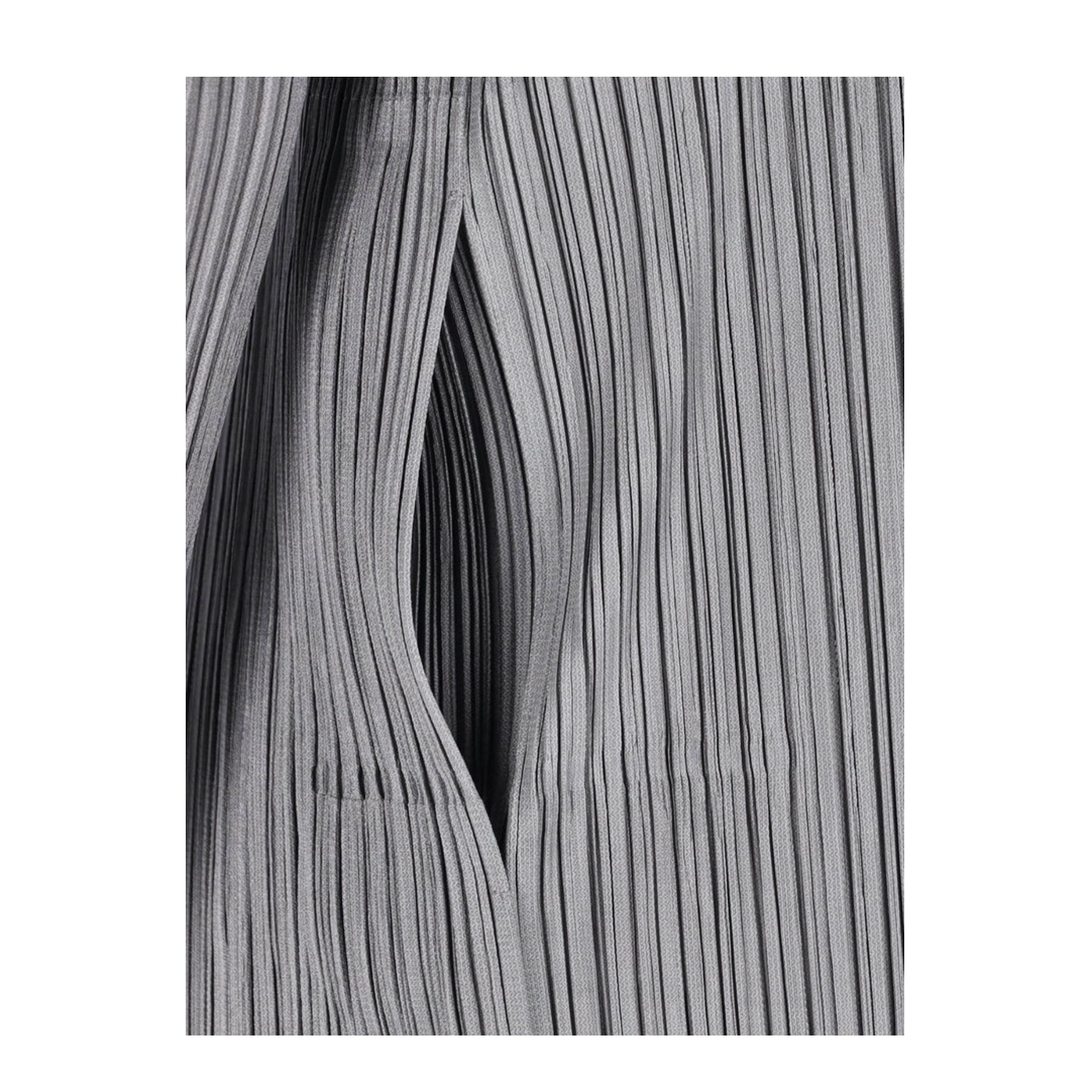 Pleated Long Cardigan in Gray