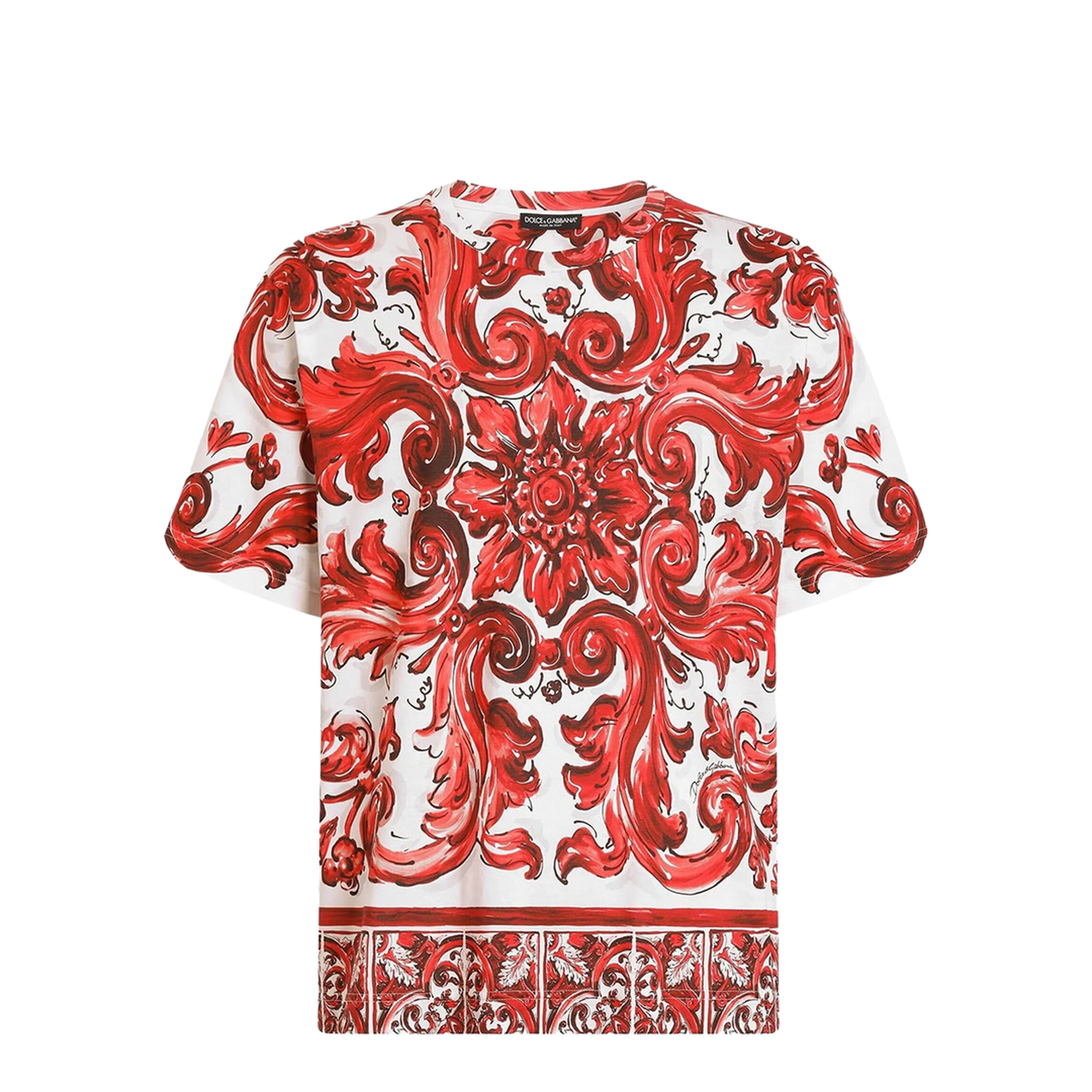 MAYFEYR - Dolce & Gabbana - Majolica-Print Cotton T-Shirt - G8PN9TII7KO