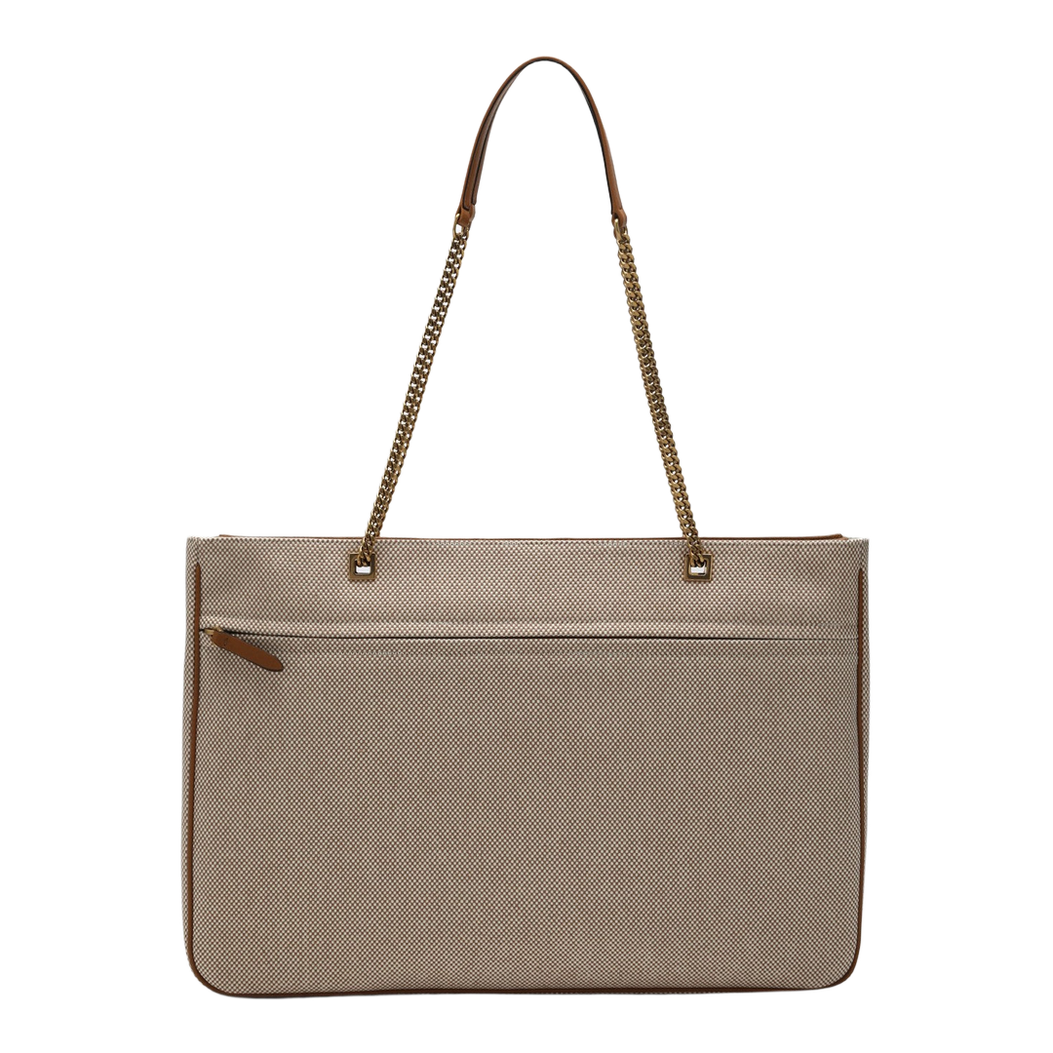 Large Viva Superstar Bag in Natural/Spice Canvas