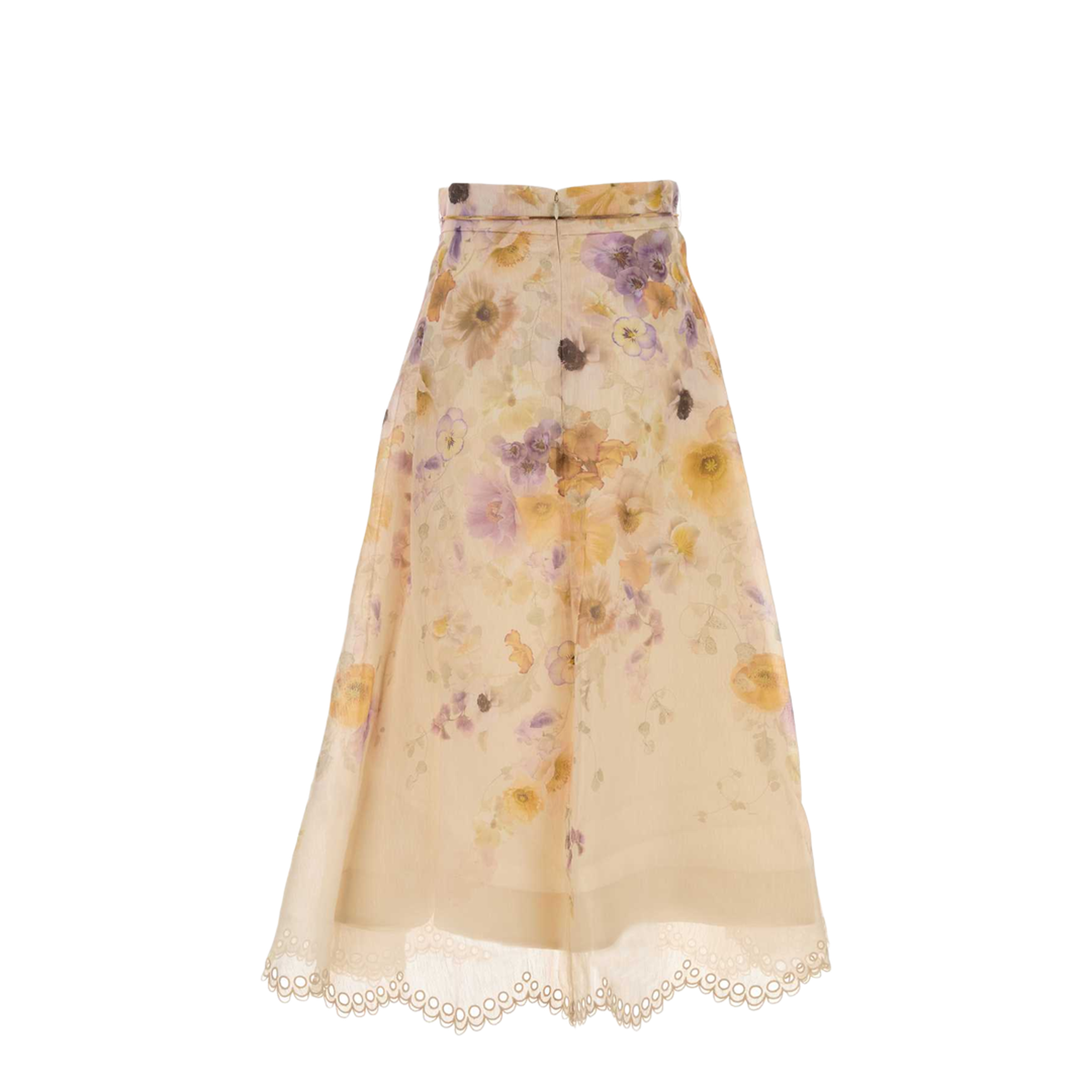 Printed Linen Blend Memento Skirt