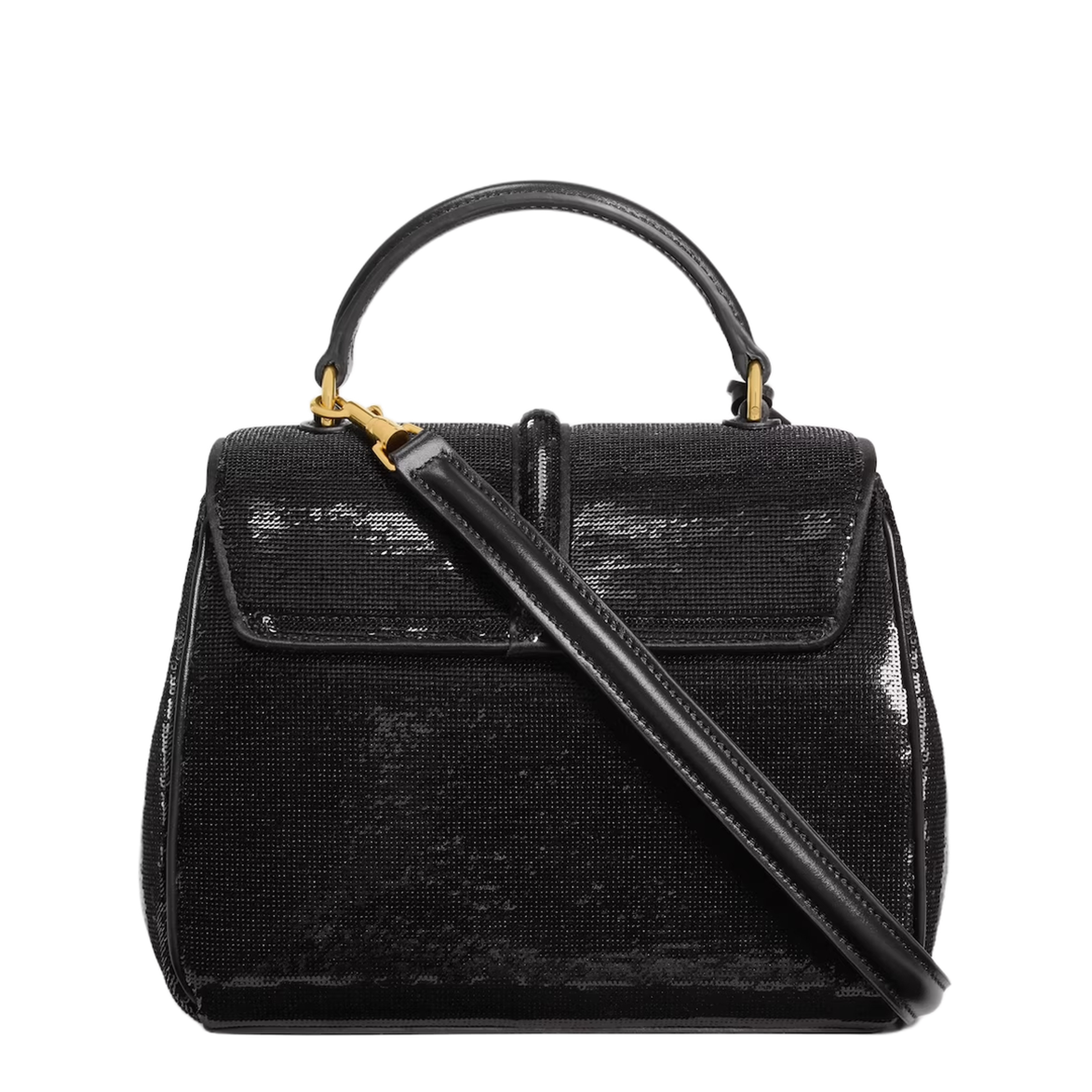 Bag 16 Mini Sequins Leather Black