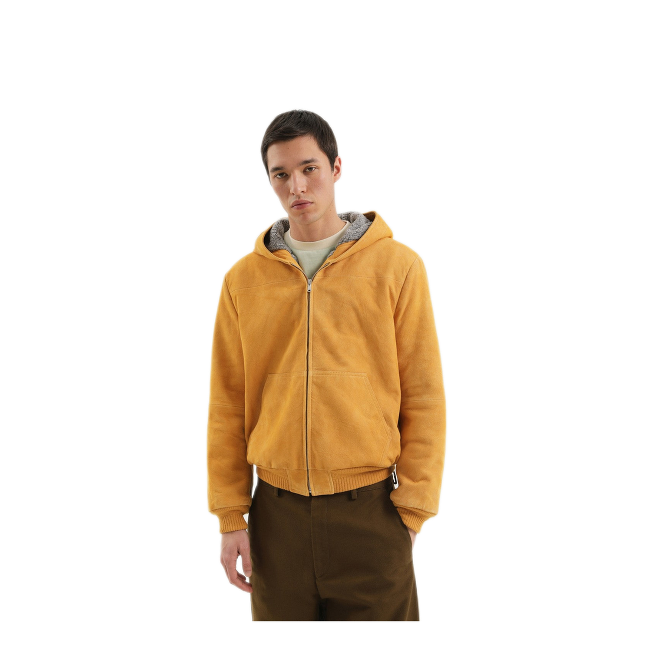 MAYFEYR - 1989 STUDIO - Yellow Suede Hoodie - F04MLB004LEA0013000