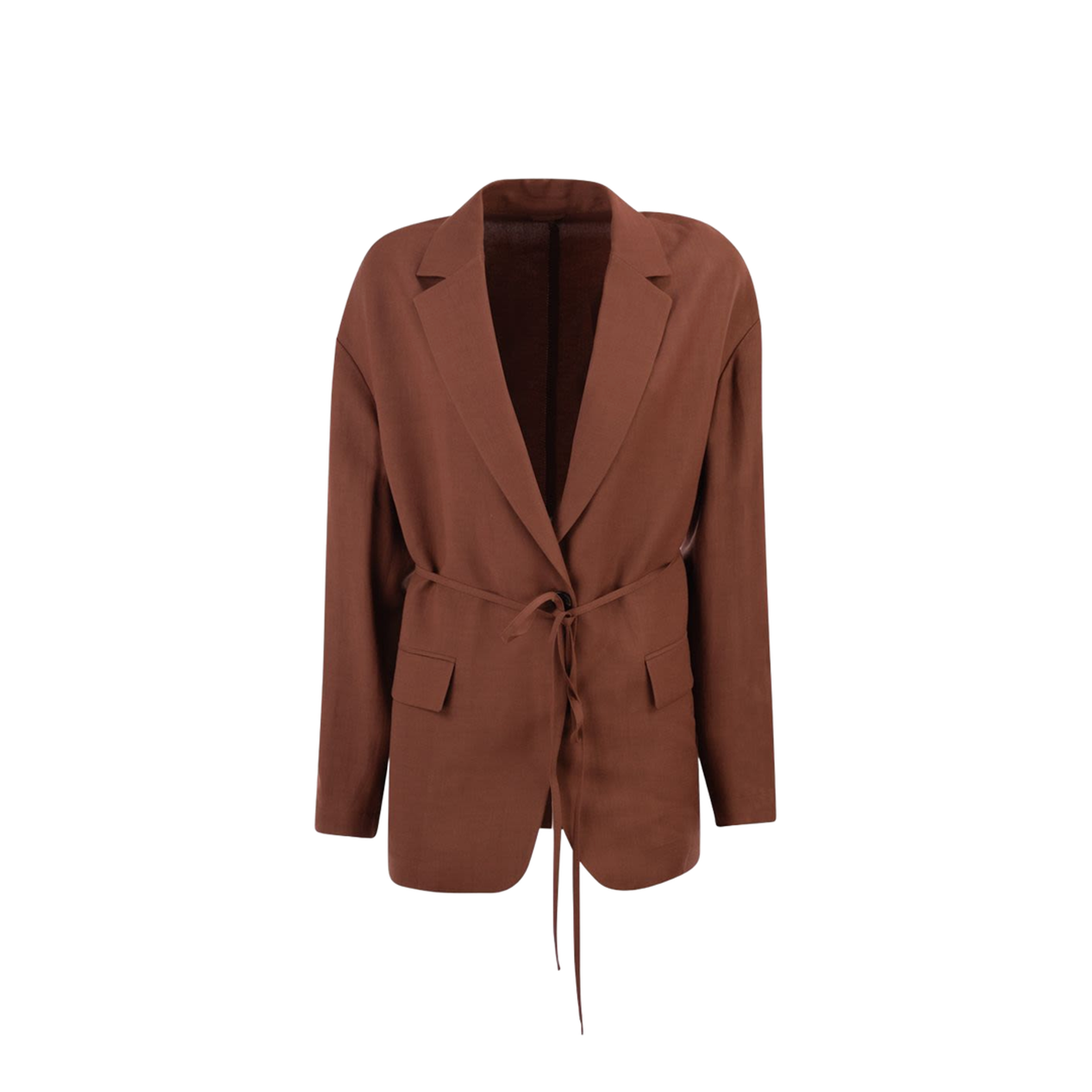 Fluid Viscose and Linen Twill Jacket with Jewellery