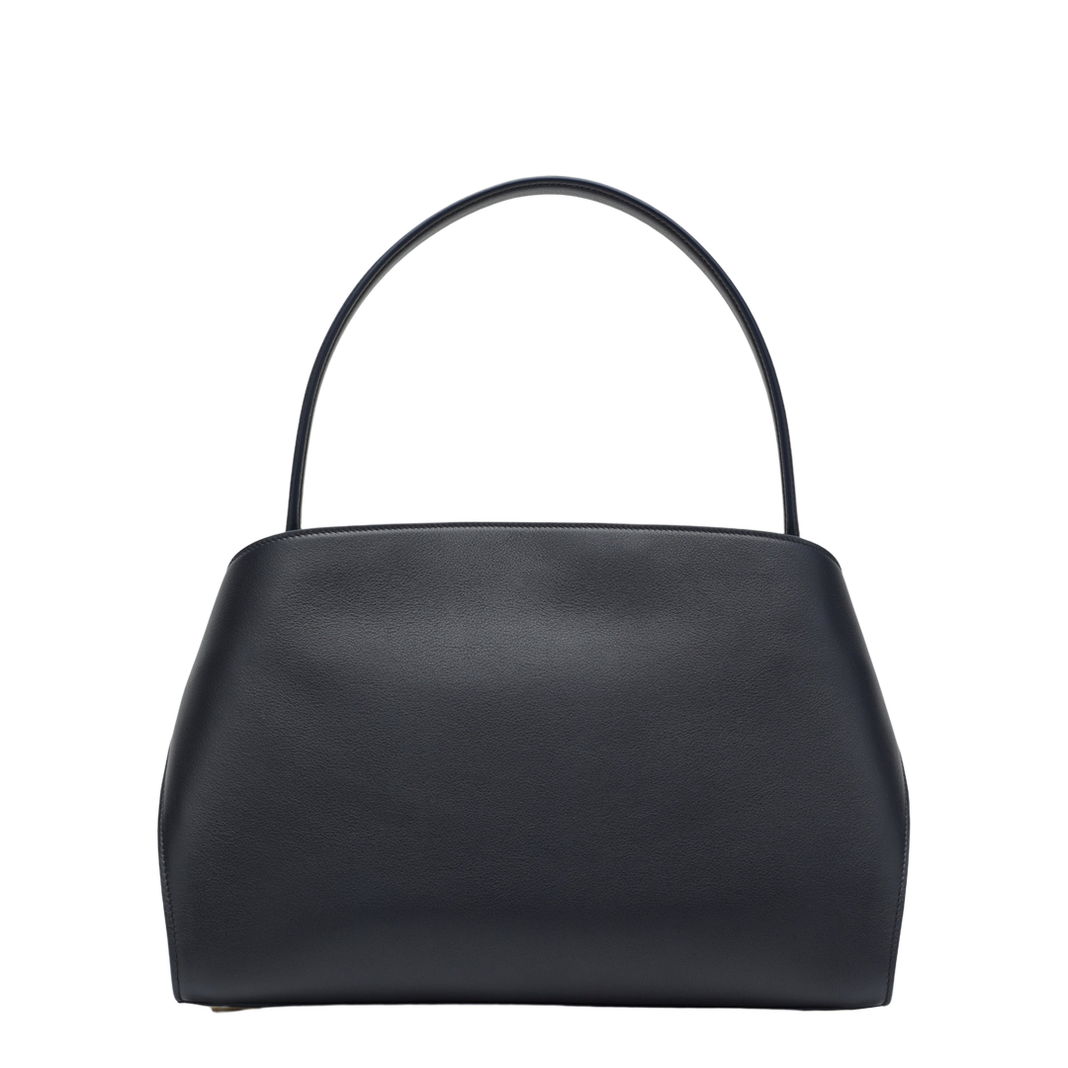 Navy Blue Hug Soft M Handbag in Leather