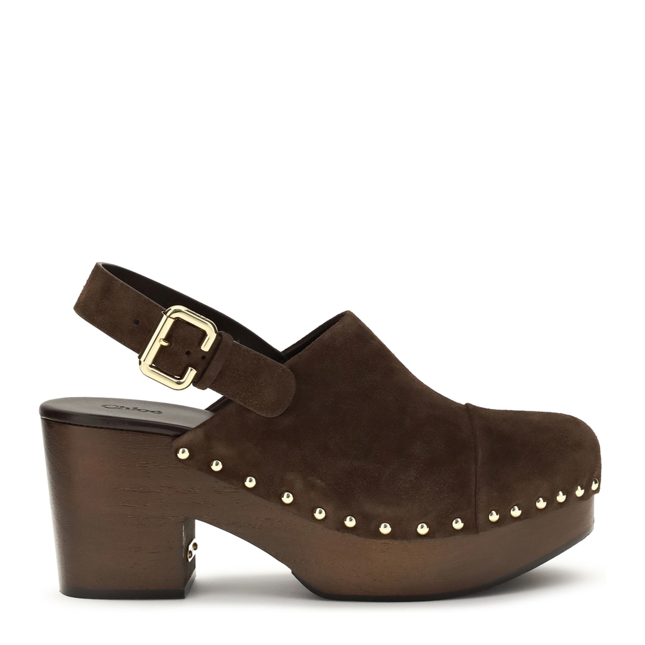 MAYFEYR - Chloè - Jeannette Wedge Clogs In Glossy Calfskin - CH26U10VRY