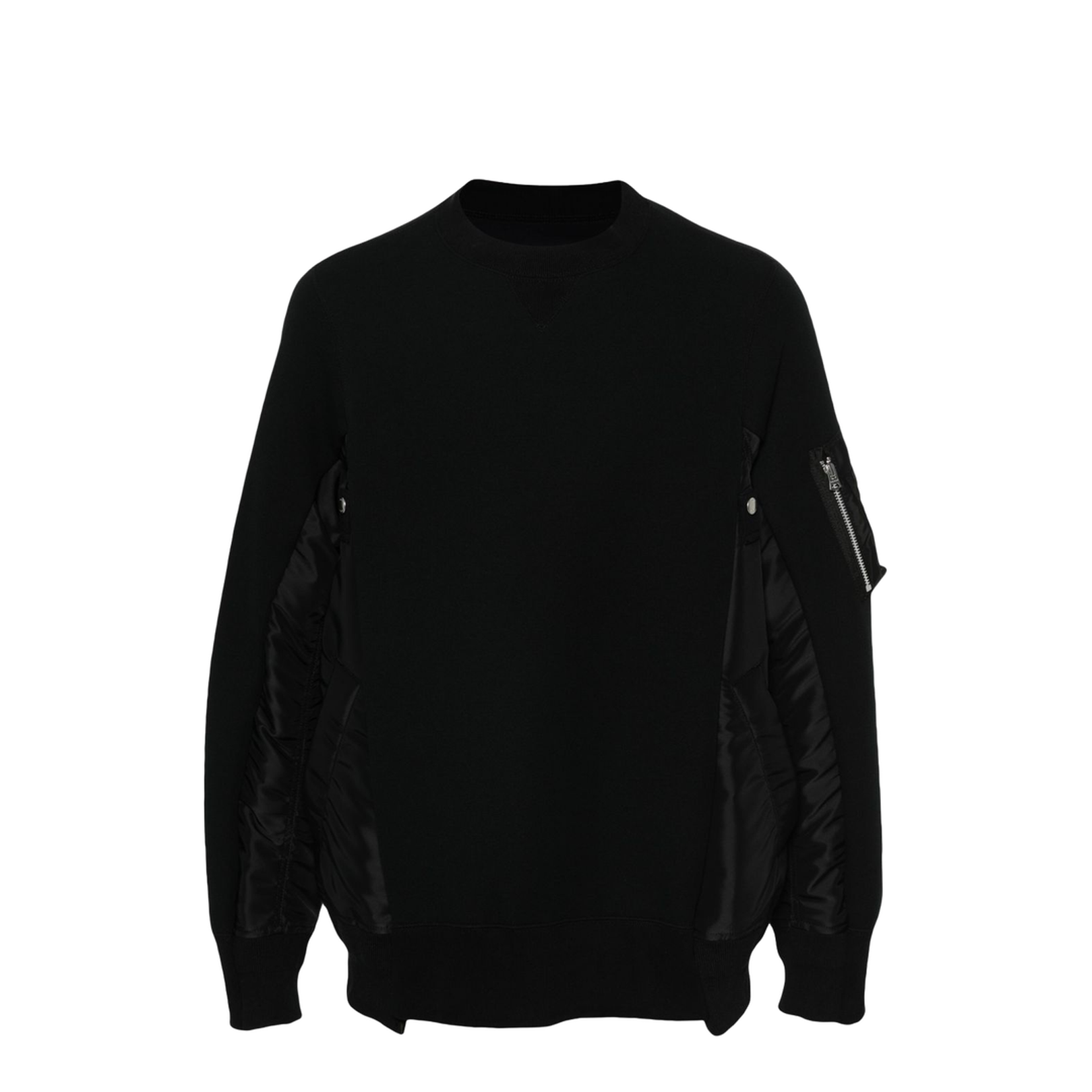 Cotton and Nylon Crewneck Sweatshirt