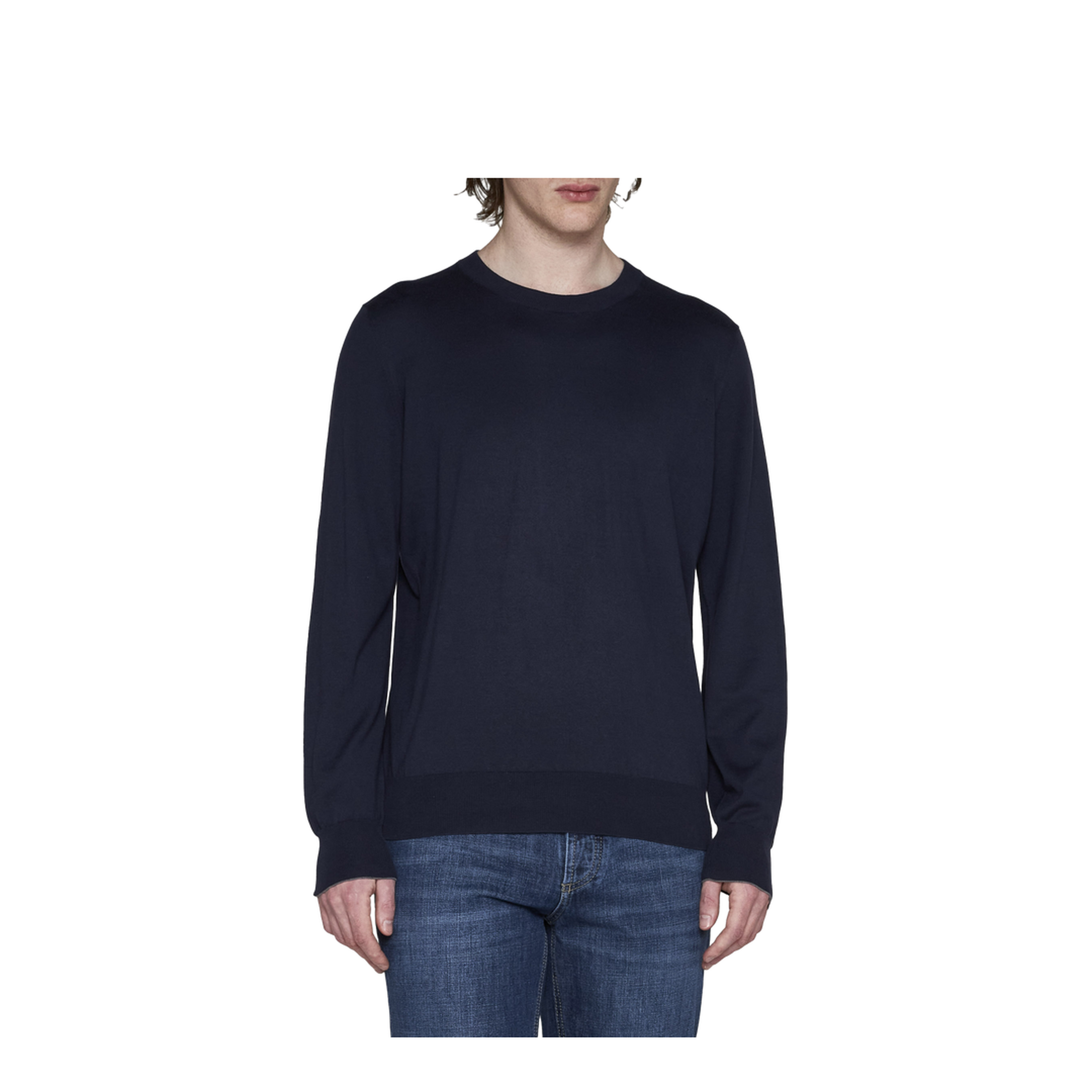 Navy Blue Cotton Sweater
