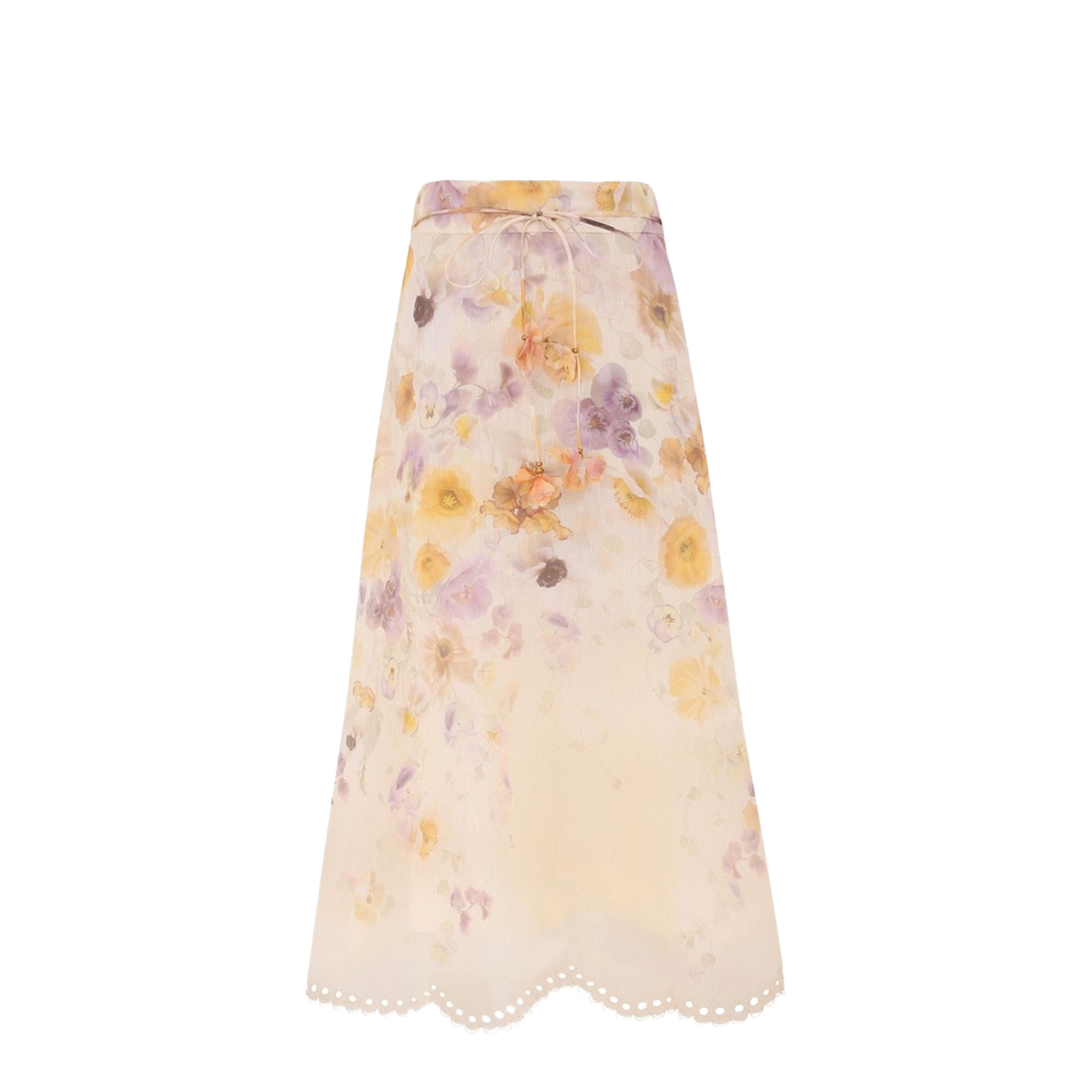 Printed Linen Blend Memento Skirt