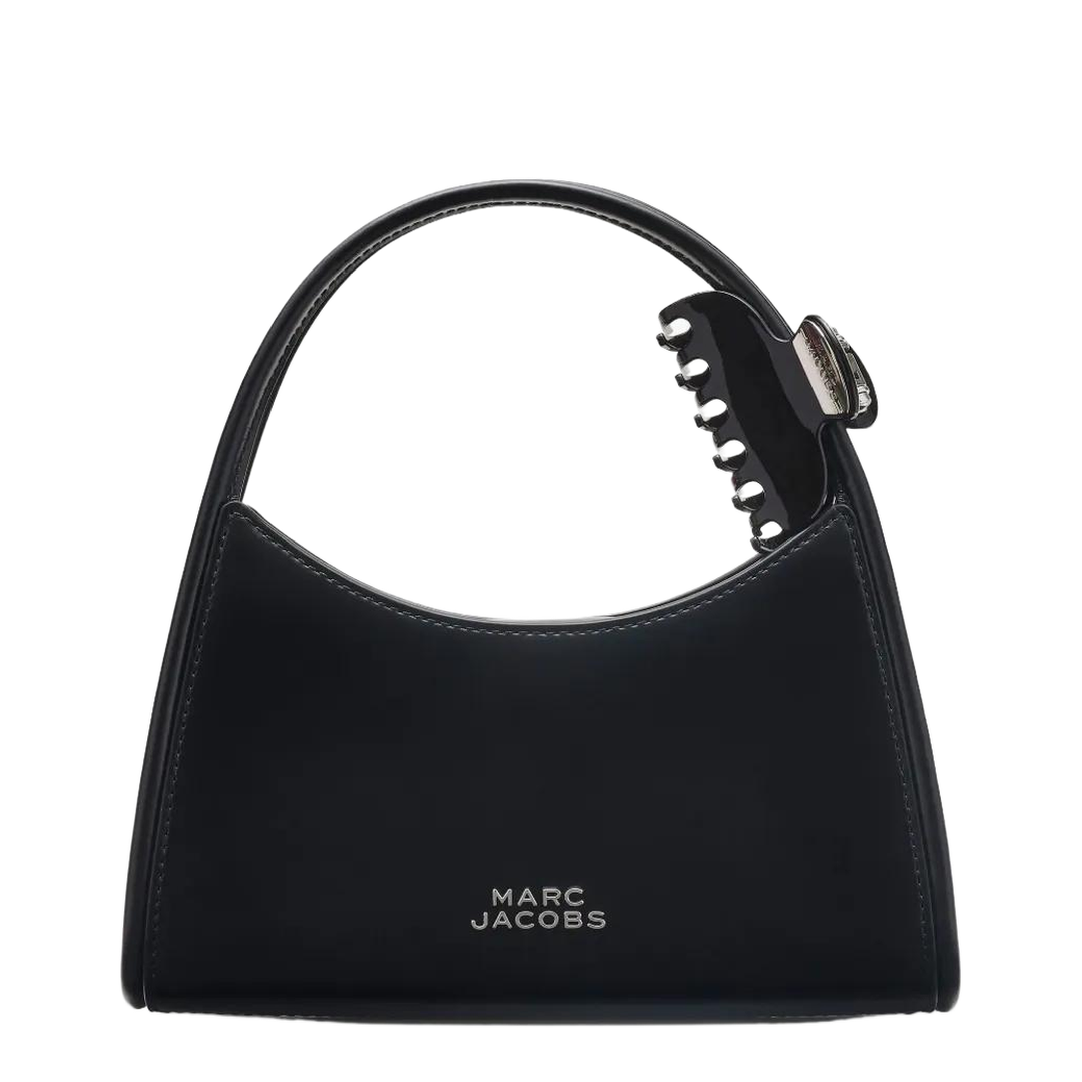 Glam Claw Clip Crossbody Bag Leather Black