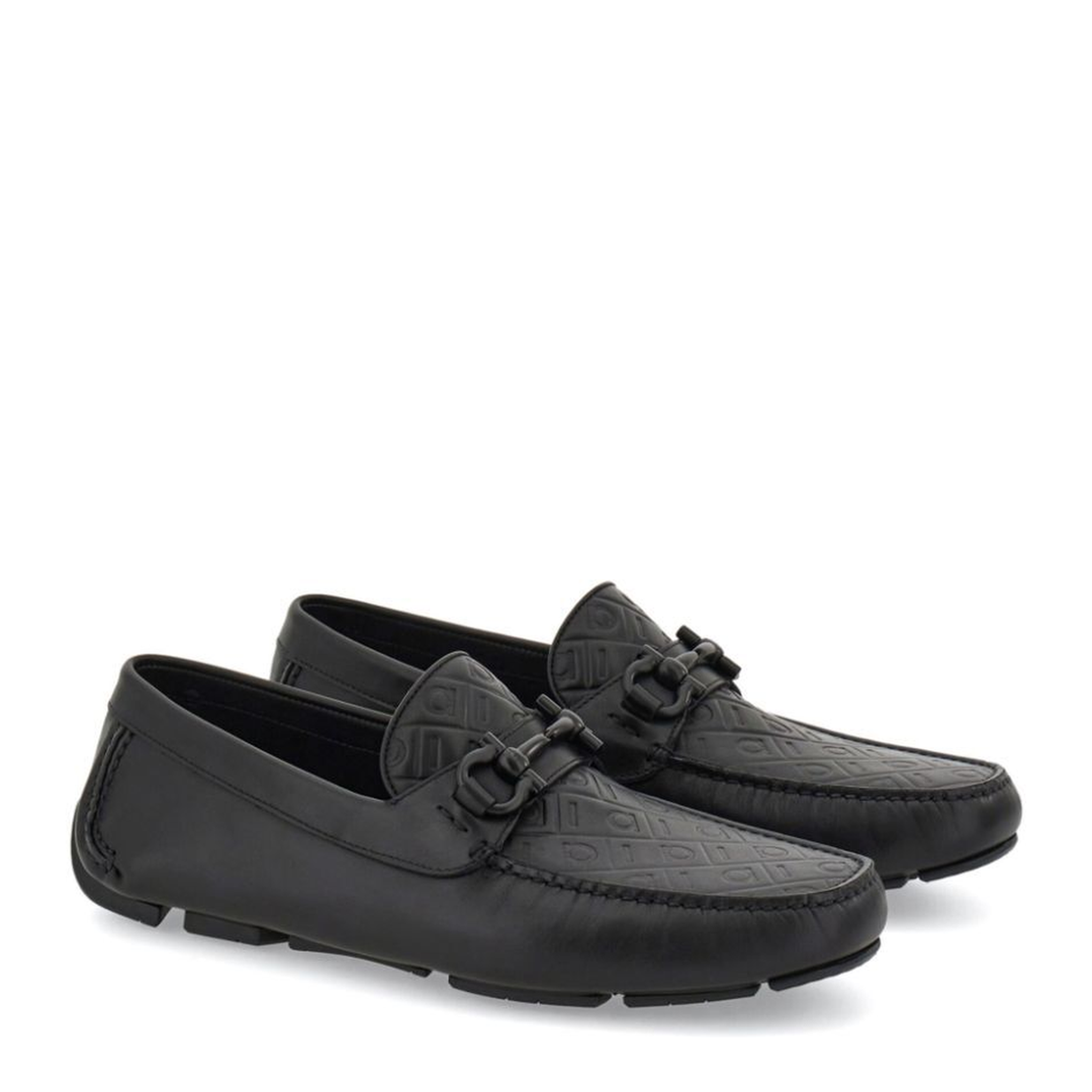MAYFEYR - Ferragamo - Embossed Gancini Monogram Driving Loafers - 02C3980779172