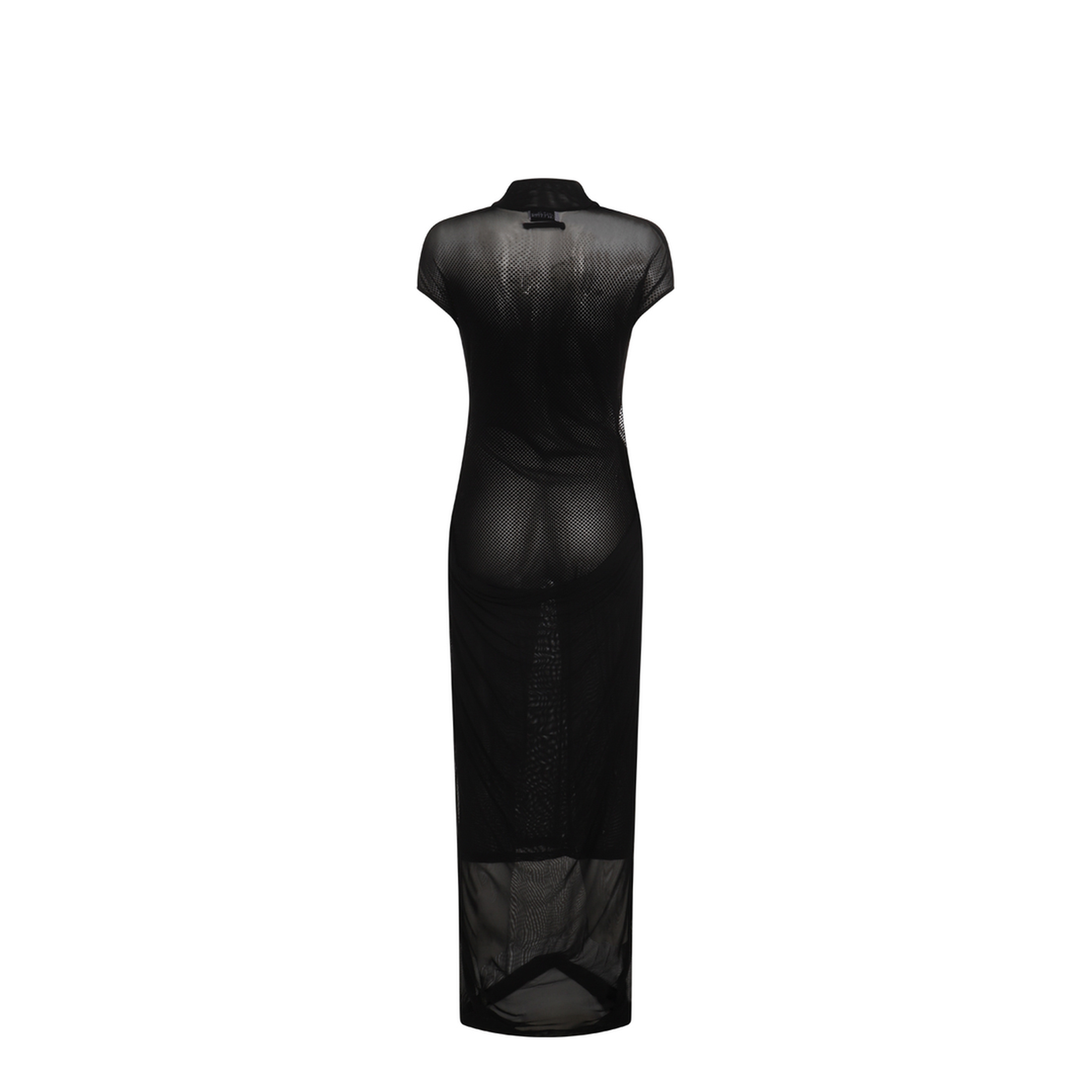 Mesh Dress with Flocked Logo