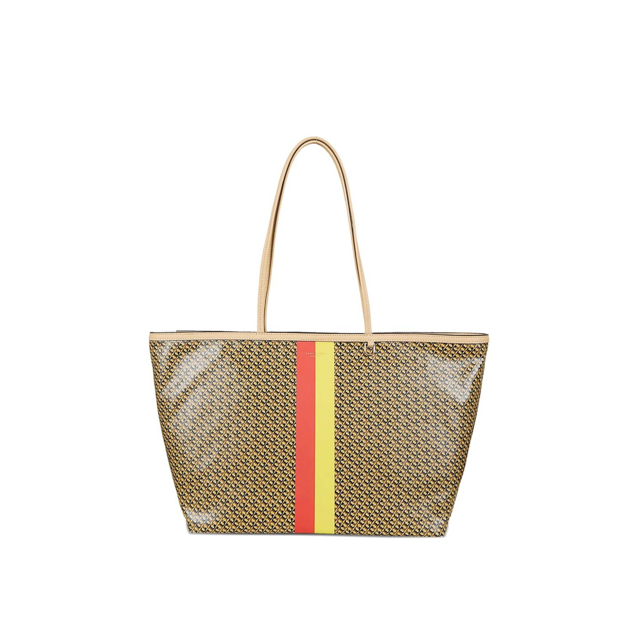Racer Coated Canvas Tote - Tan Printed