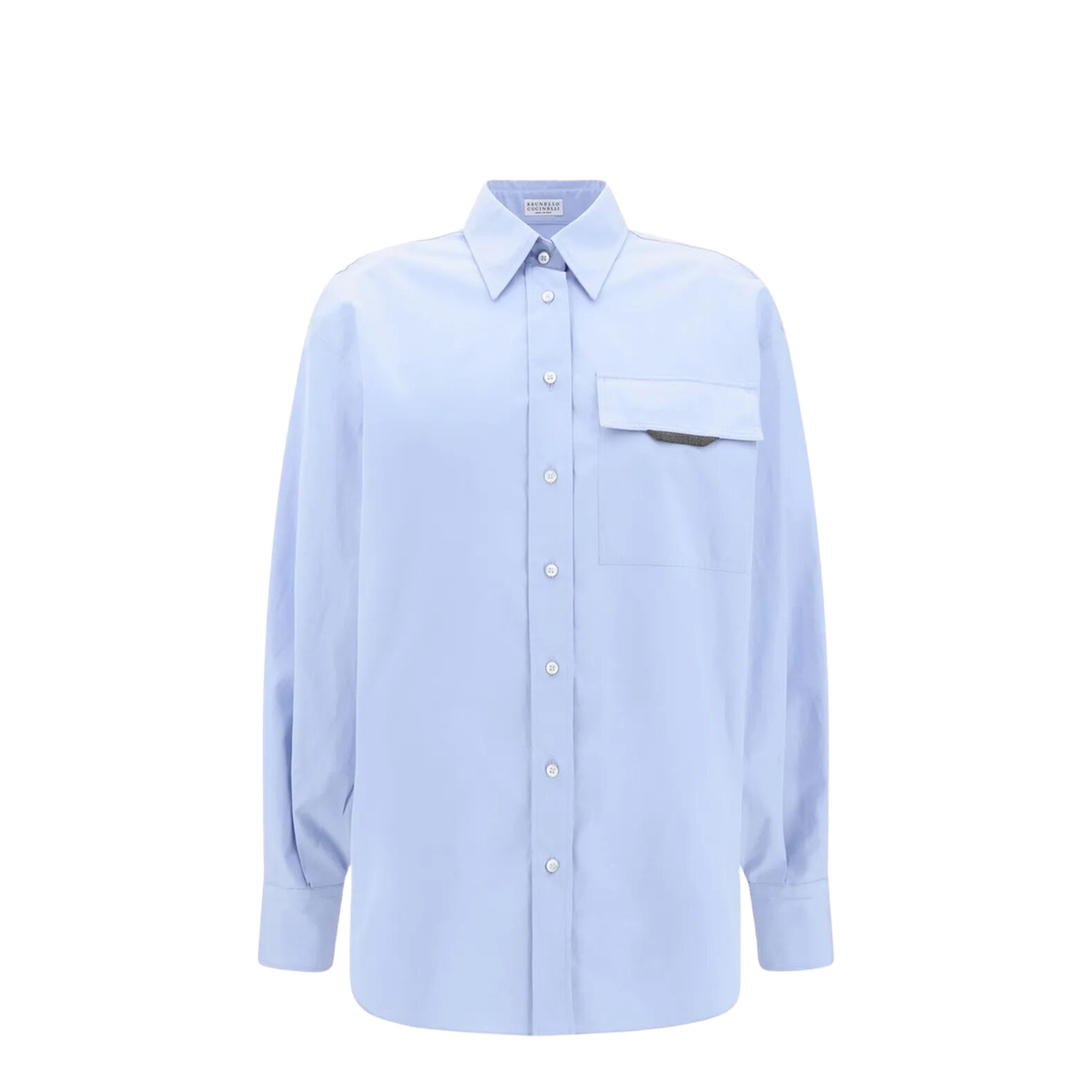 MAYFEYR - Brunello Cucinelli - Shiny Detail Cotton Shirt With Pocket - MH772MY516