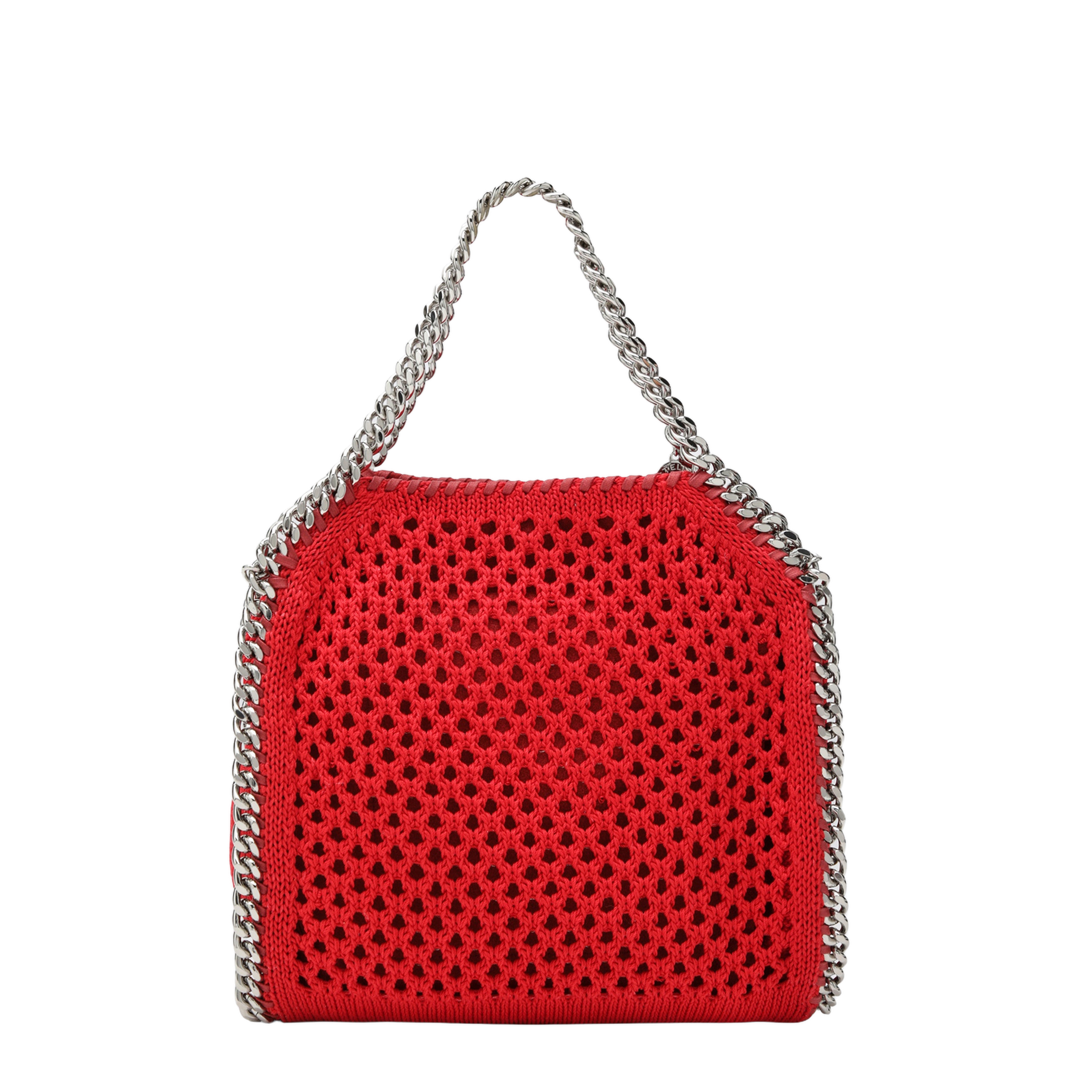 Red Falabella Mini Tote Bag in Mesh