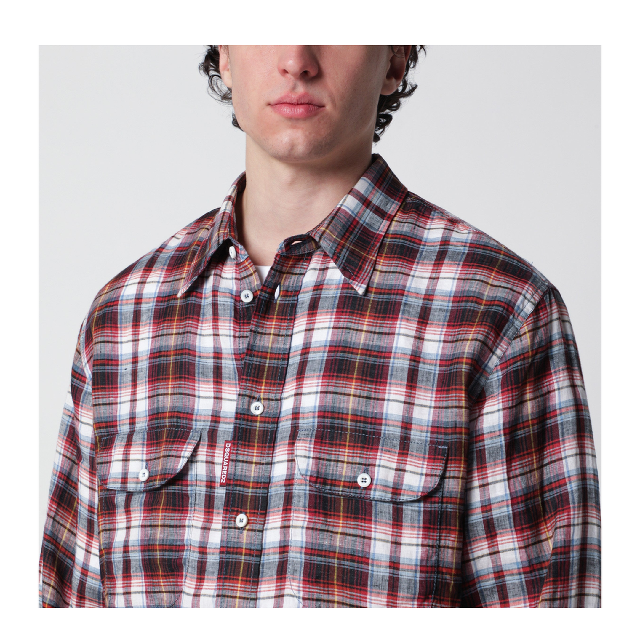 Long-sleeve plaid shirt