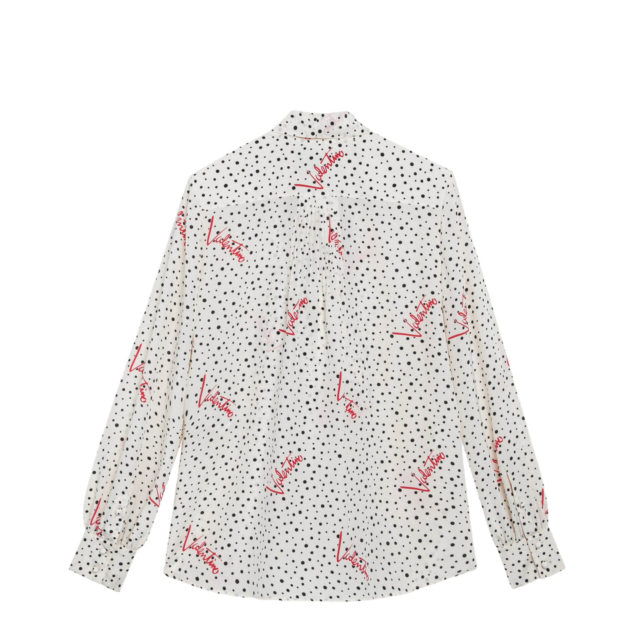 MAYFEYR - Valentino - Vanilla Silk Shirt With Logo Print - 9B3AB8N0A9N3G5