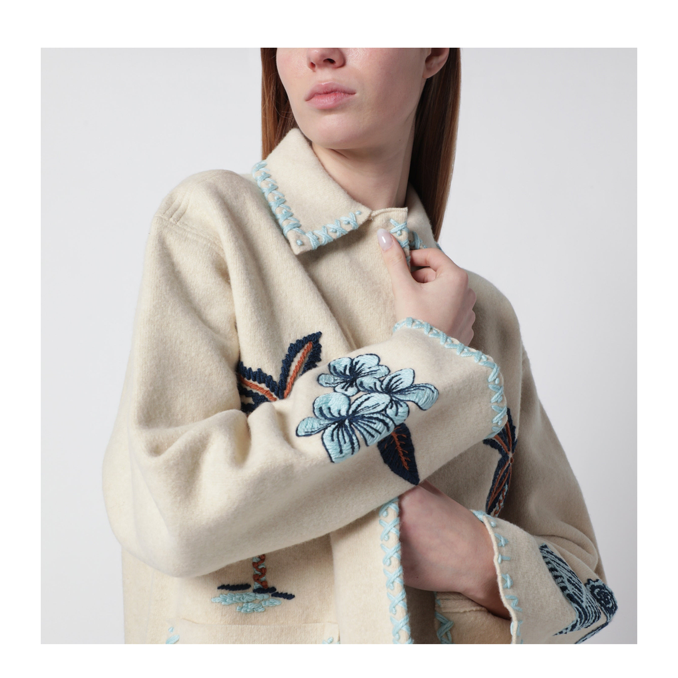 MAYFEYR - Alanui - Sand Colored Wool Remember Me Jacket - LWHQ01BR26KNI0011784