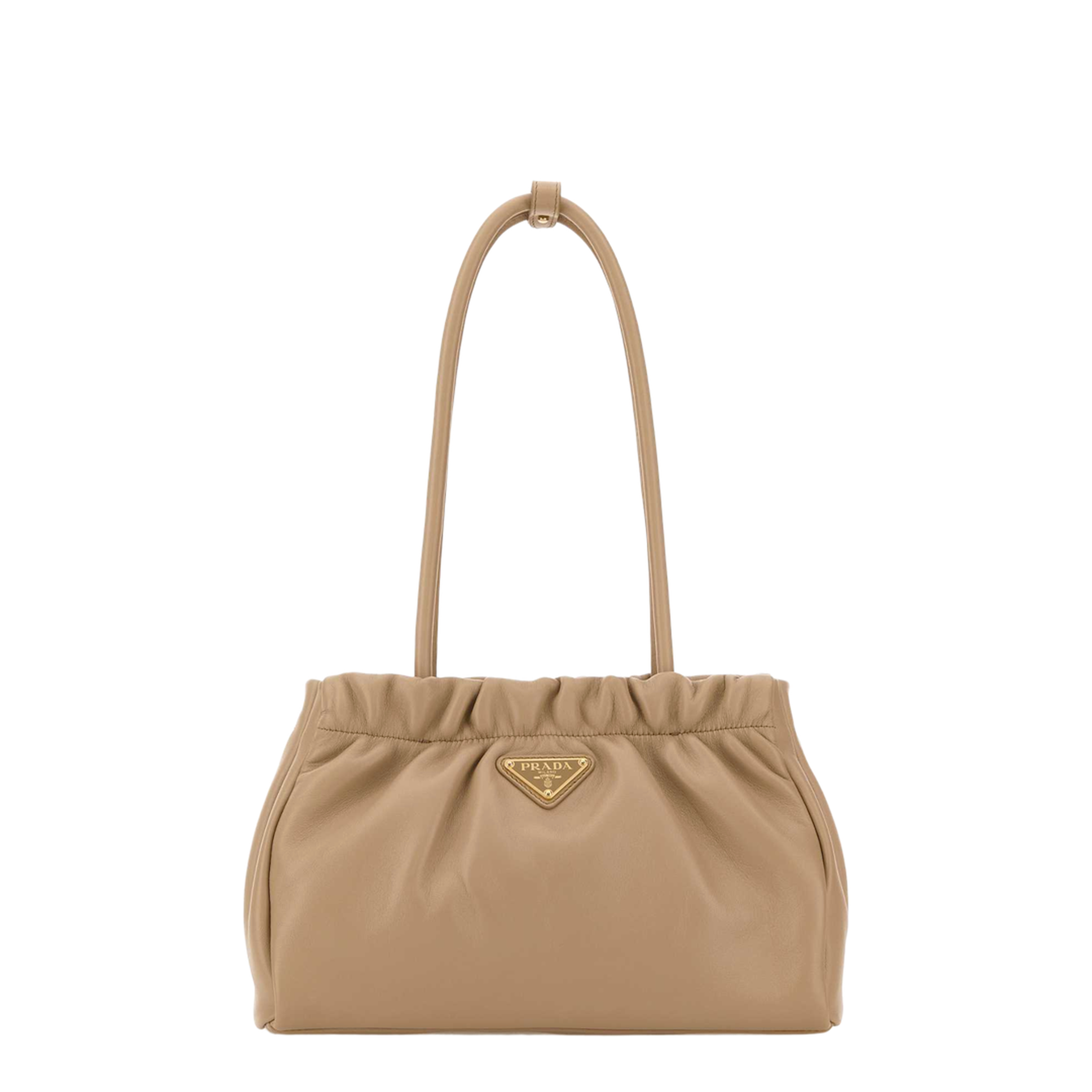 Beige Nappa Leather Shoulder Bag