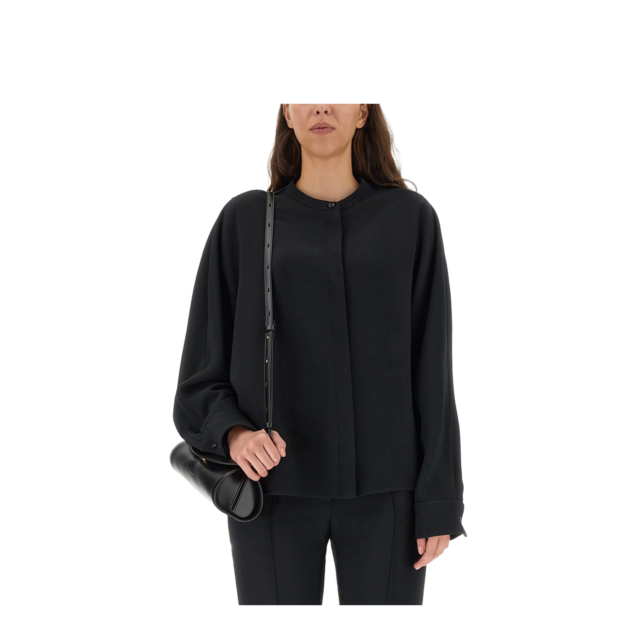 Black Viscose Blend Shirt