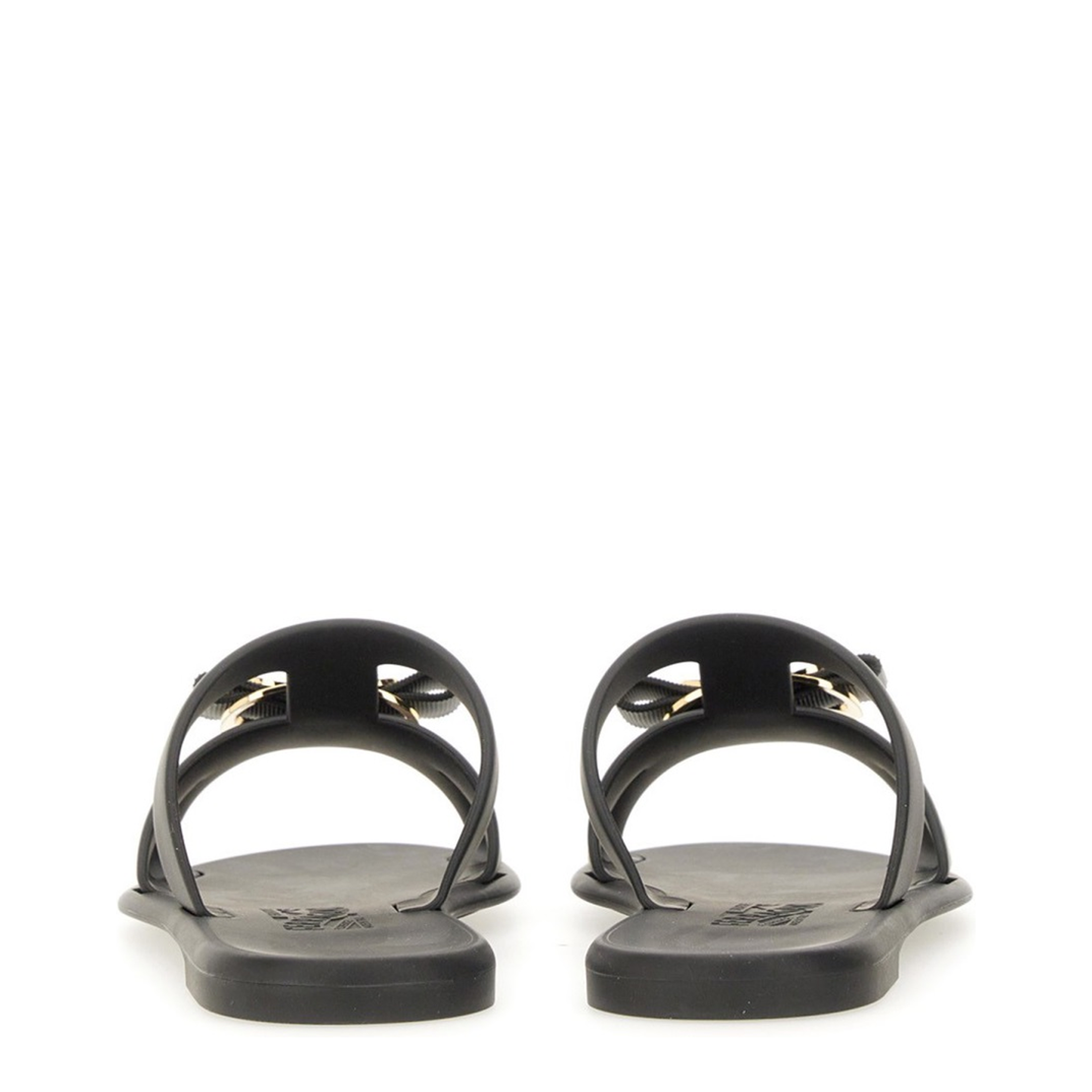 Black Leather Flats