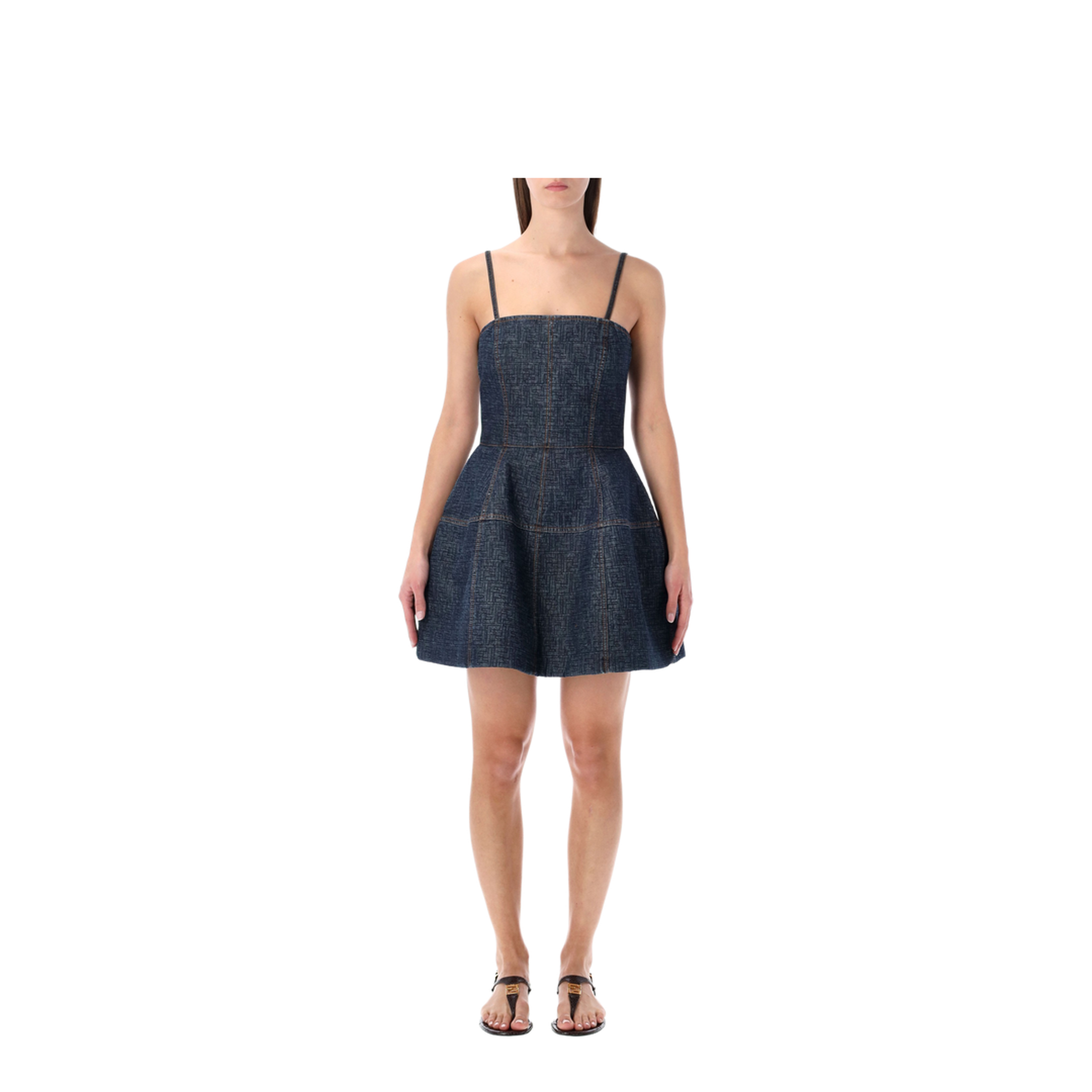 Dark Blue FF Denim Bustier Dress