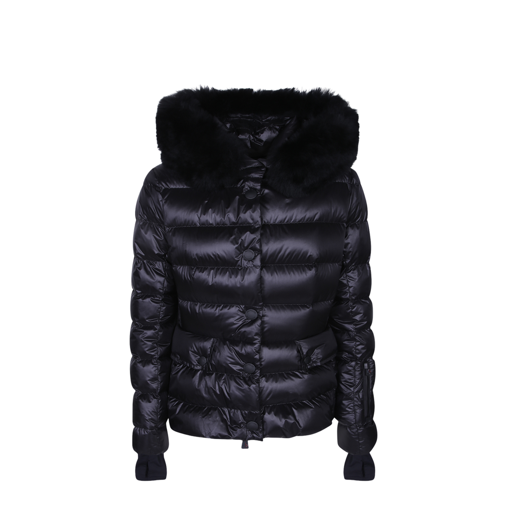 Down Jacket Featuring a Fur-Lined Hood