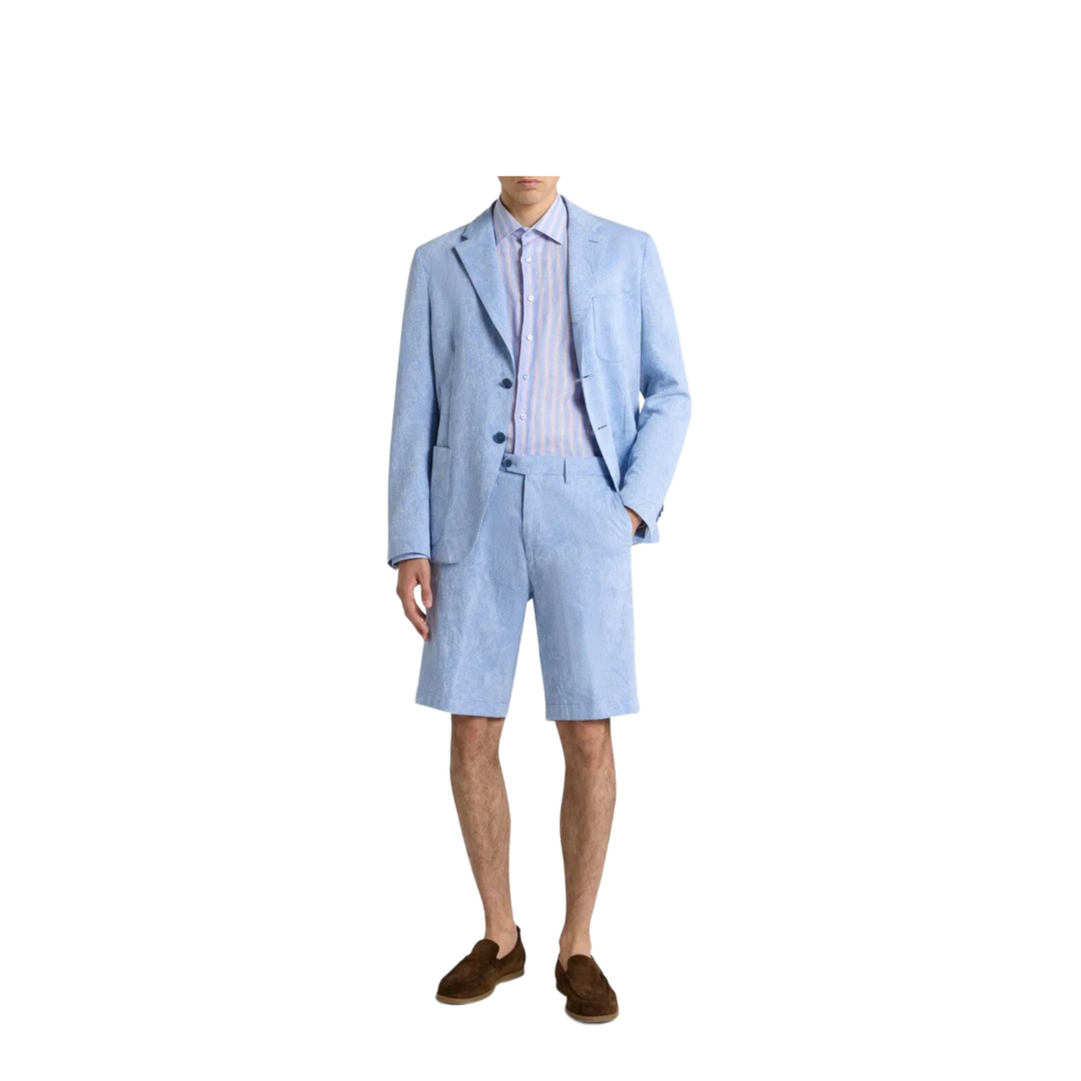 MAYFEYR - Etro - Single-Breasted Striped Cotton Jacket With Floral Paisley Motif - MRCA007099TJ5E3