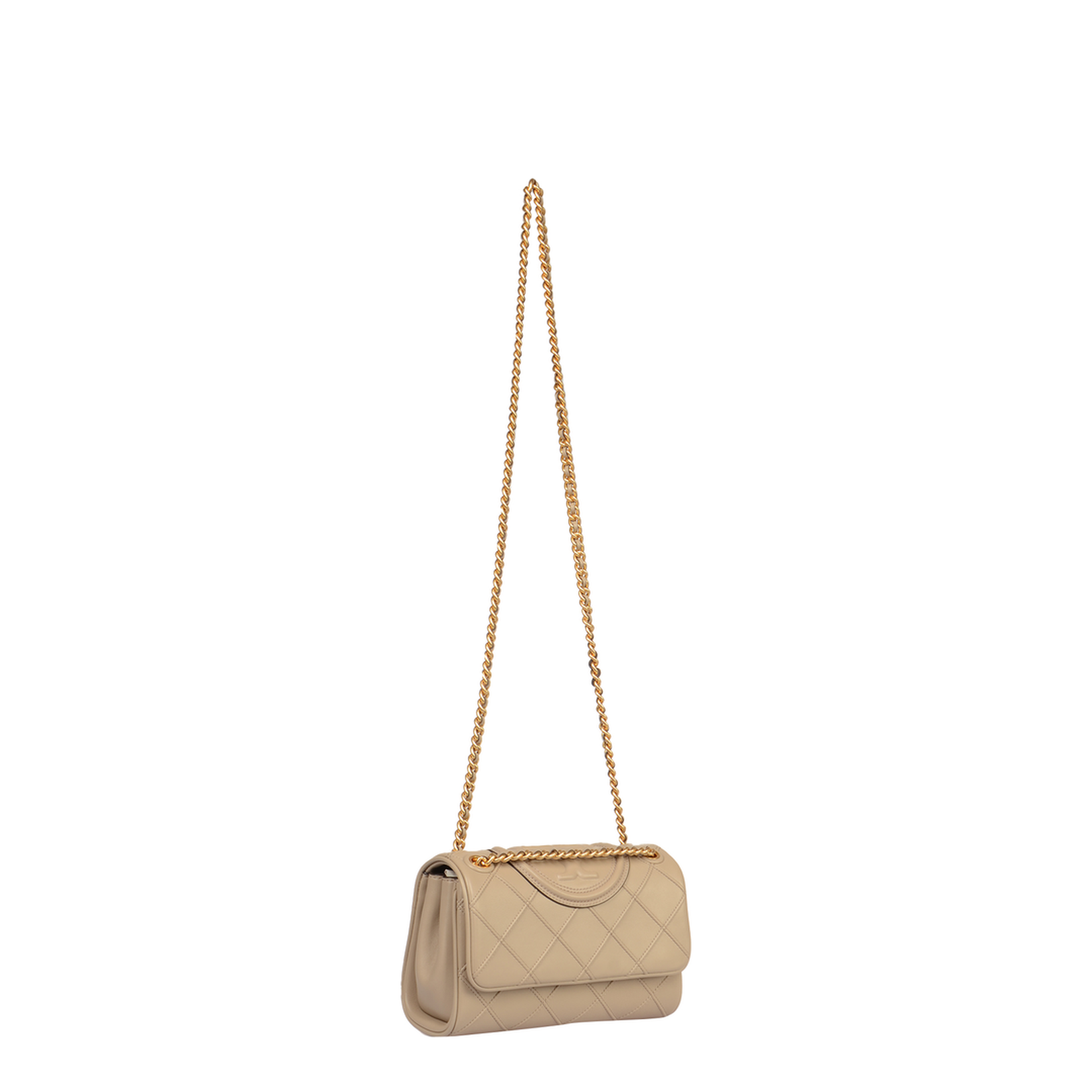 Fleming Small Leather Crossbody Bag Nude