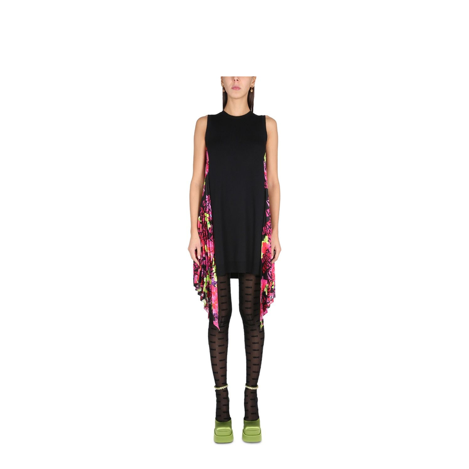 Orchid Logo Dress In Black