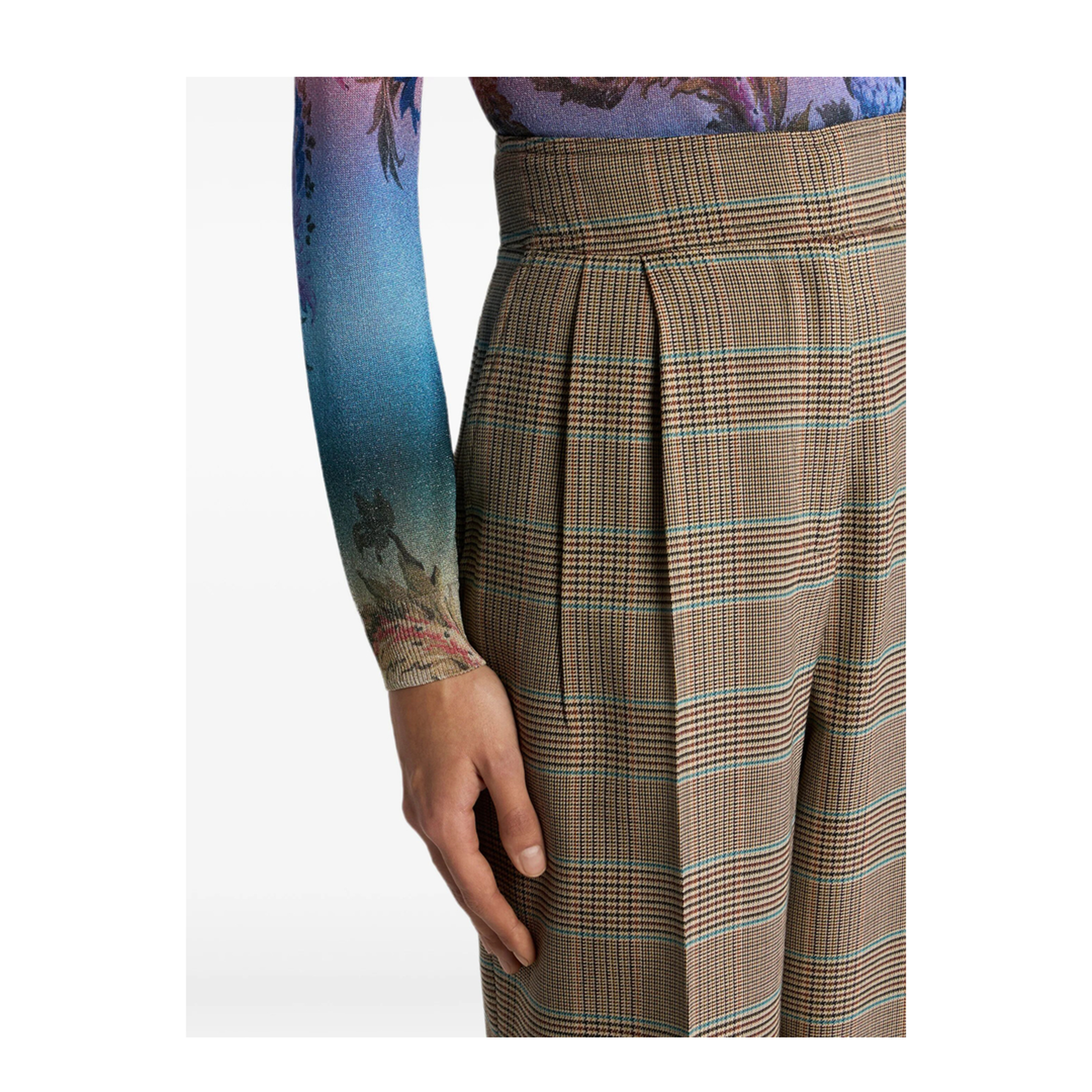 MAYFEYR - Etro - Stretch Wool Pants With Prince Of Wales Pattern - WREA007399TQB1D