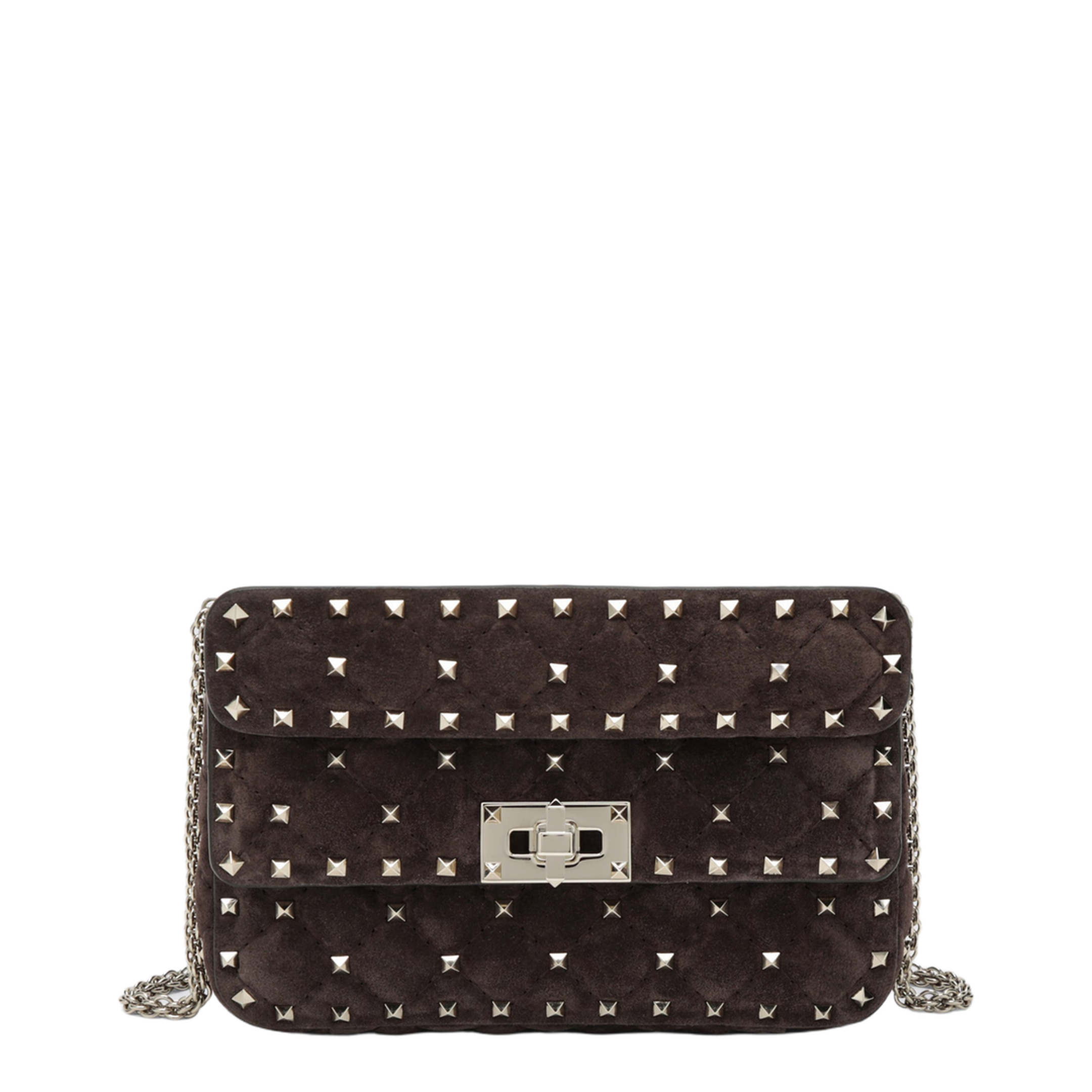 MAYFEYR - Valentino - Rockstud Spike Bag In Brown Suede - 9W2B0123KQQ0TO