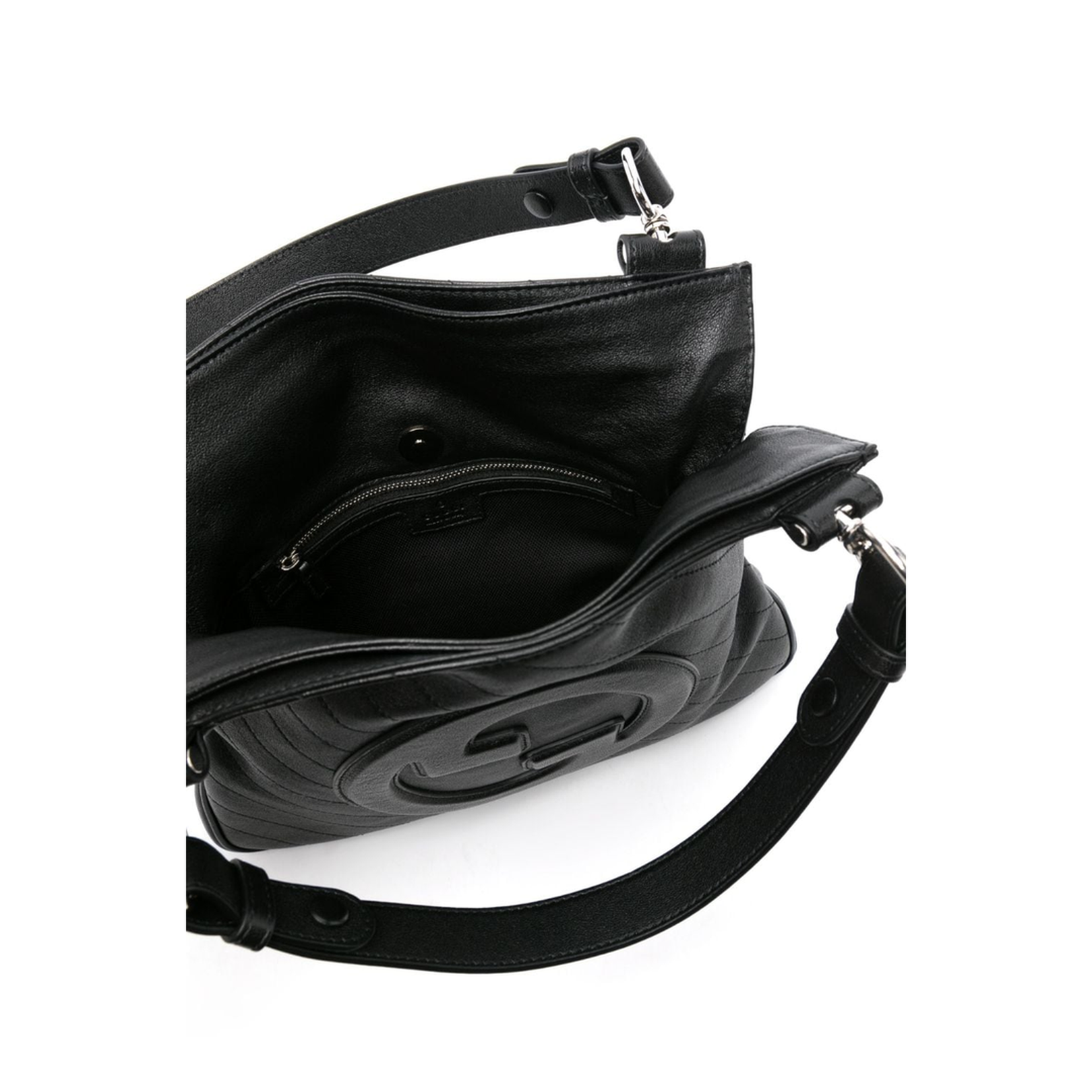 Blondie Medium Leather Shoulder Bag - Black