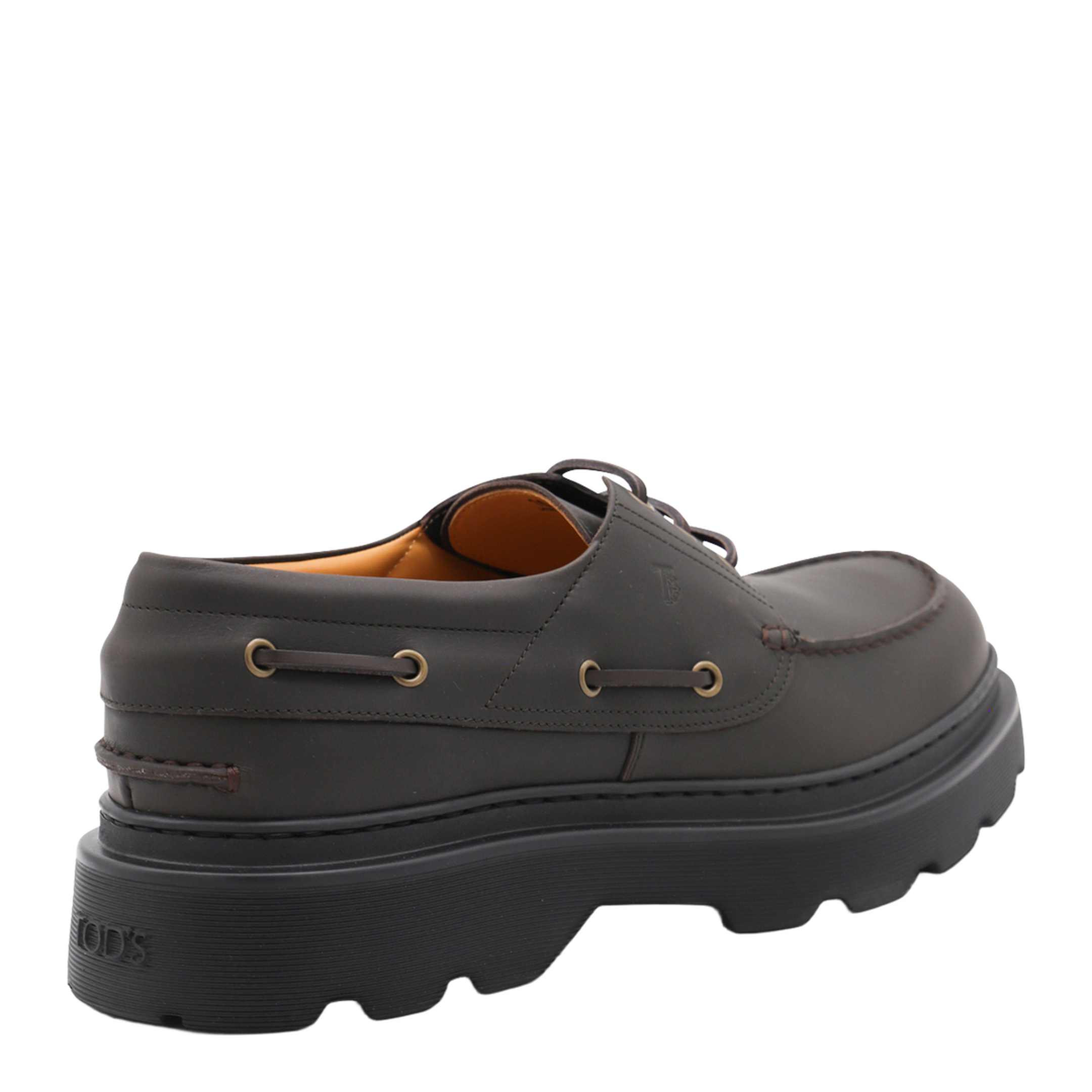 Coffee Brown Front Button Fastening Moc Stitching