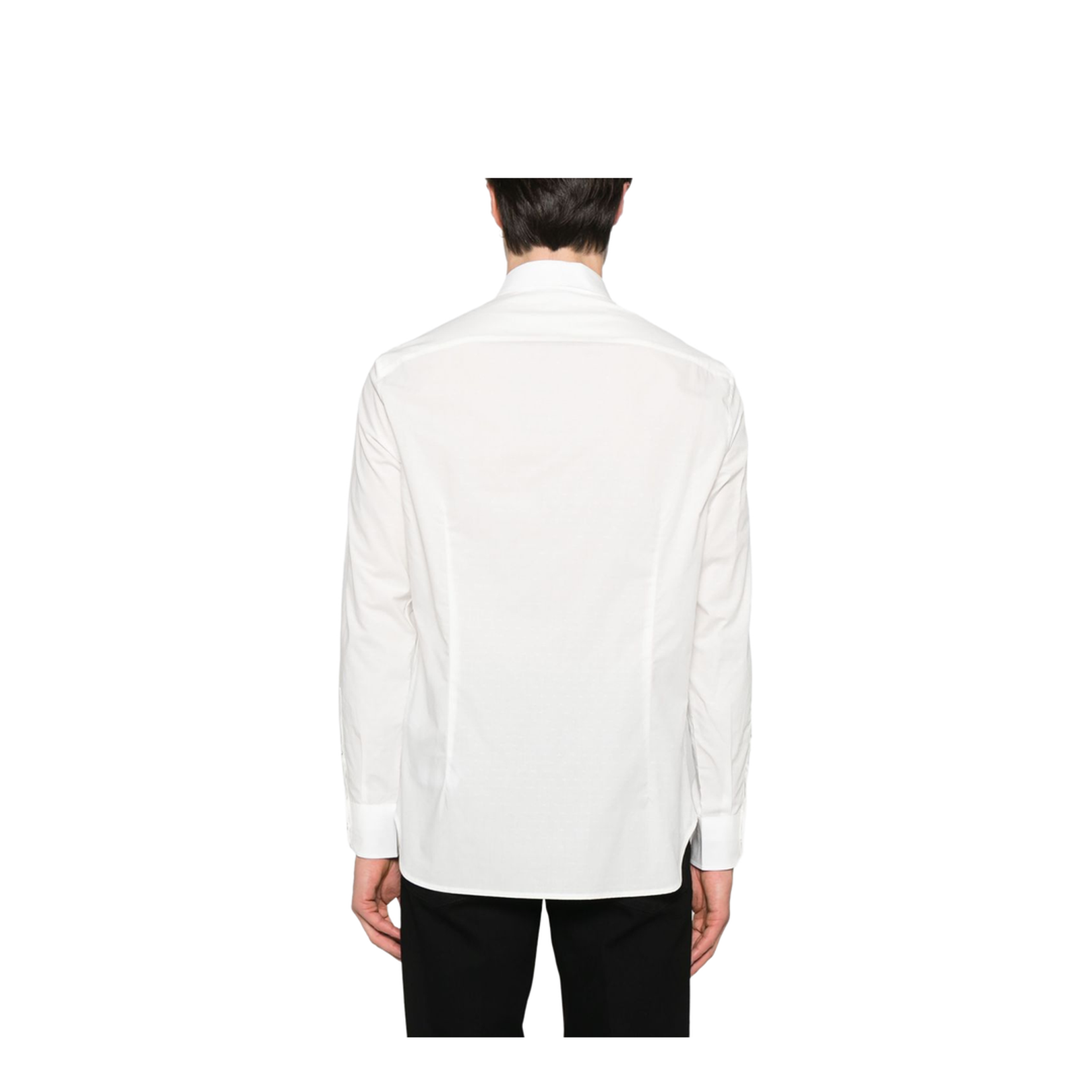 Cotton Shirt with All-Over Jacquard Logo