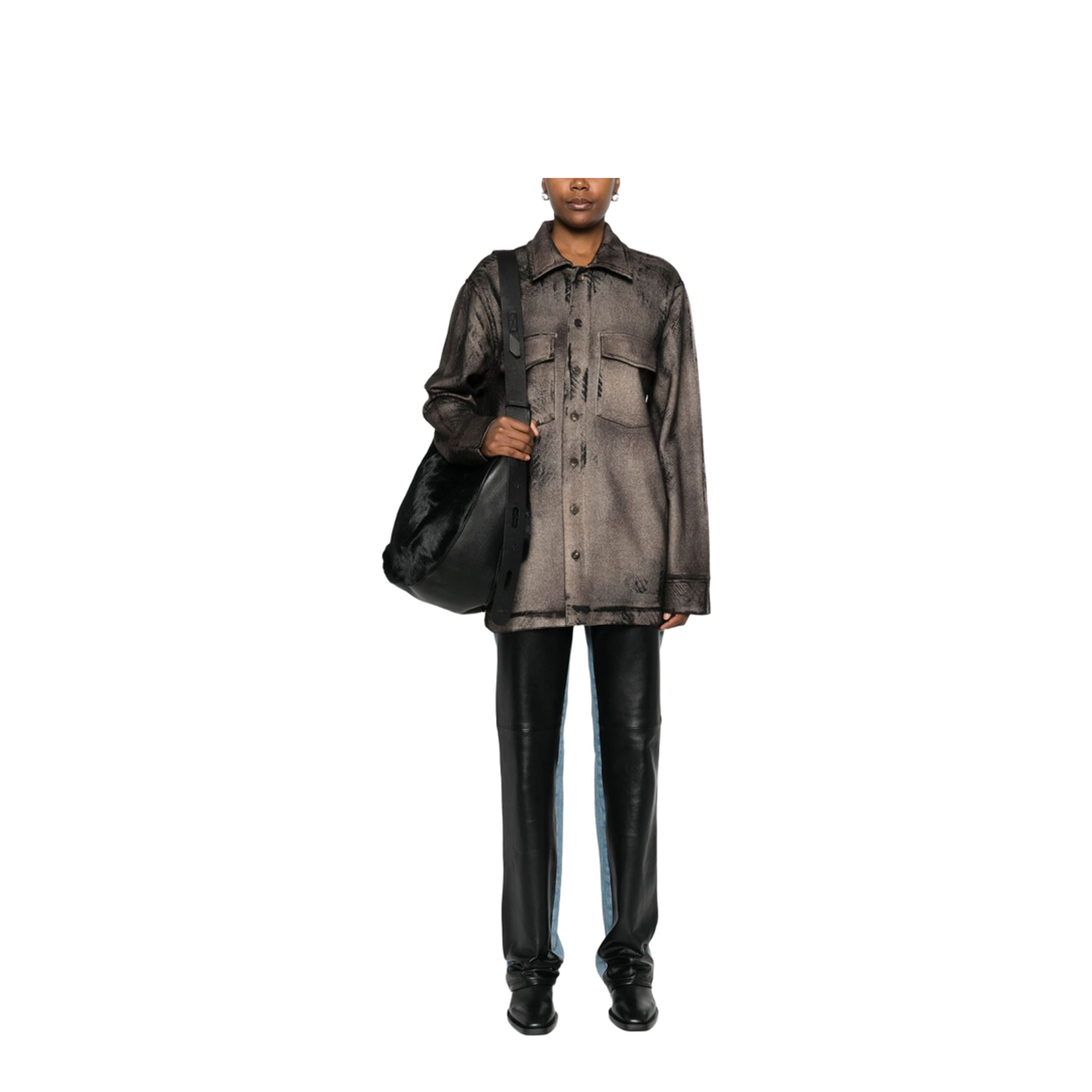 Wool And Cashmere Blend Shirt in Brown