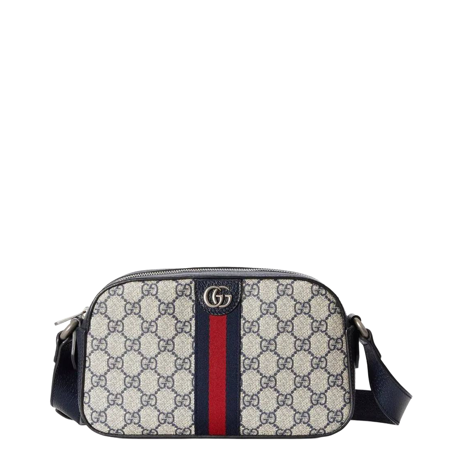 Ophidia Small Canvas Crossbody Bag - Gray