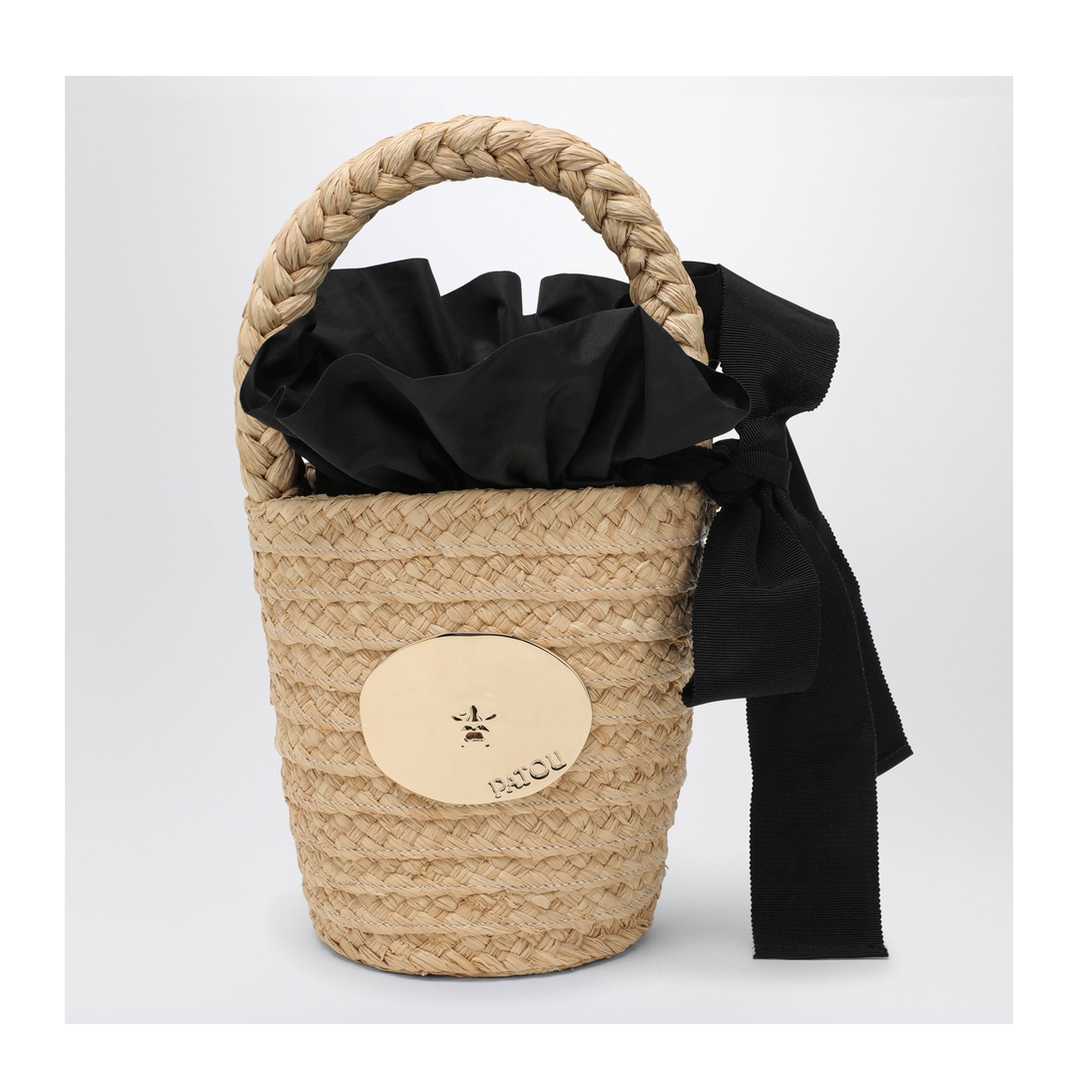 Vanilla Straw Bucket with Logo