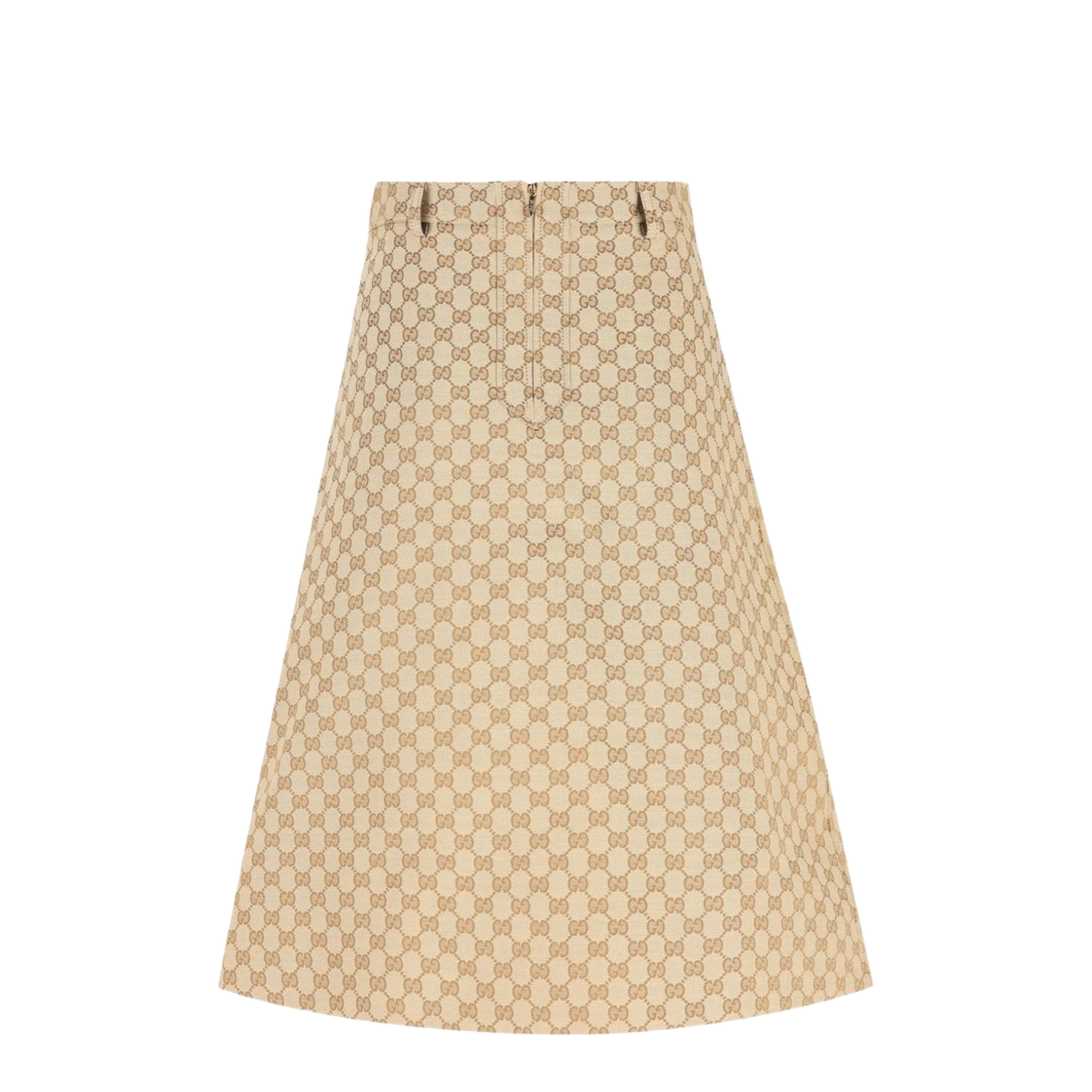 Cotton Canvas Fabric Skirt in Sand