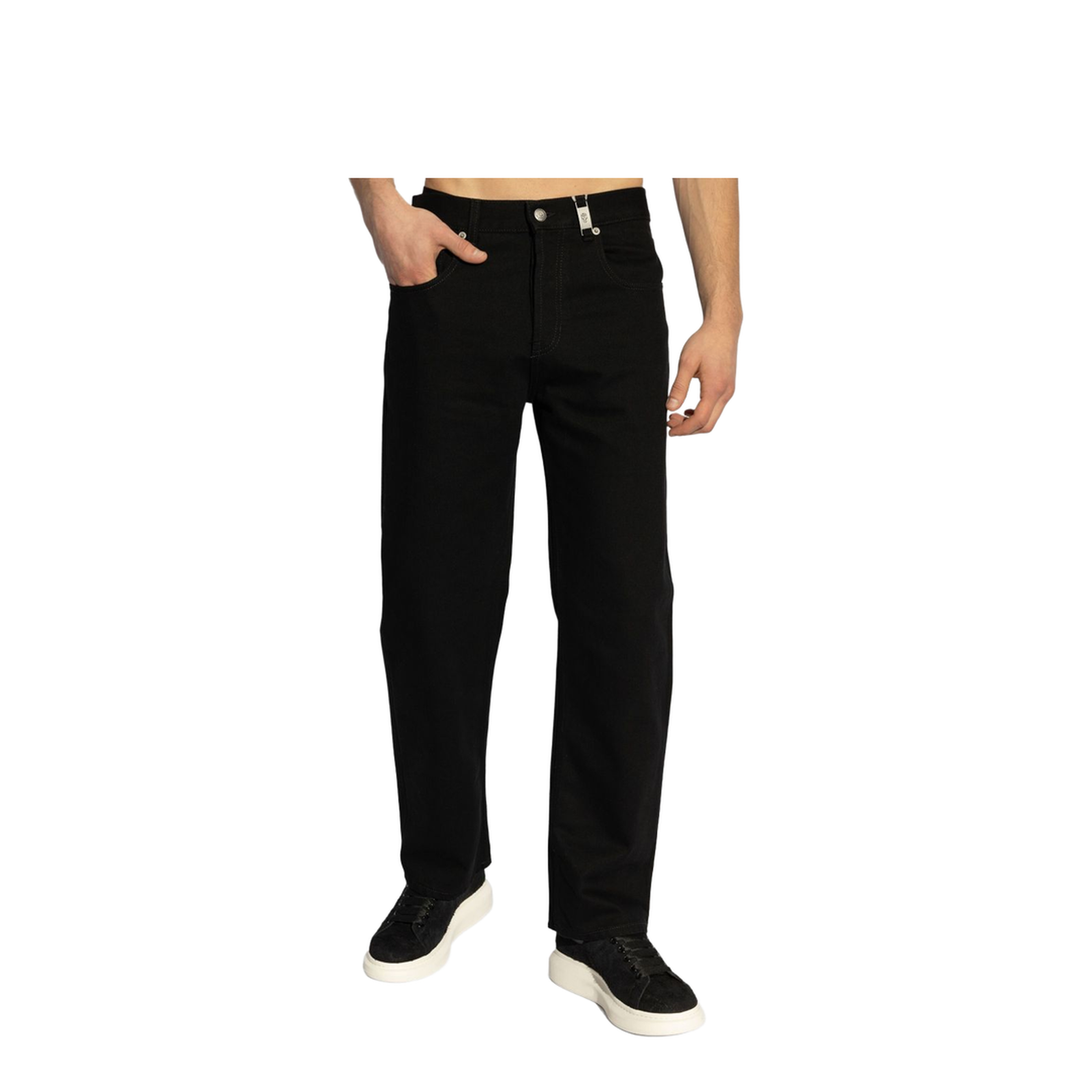 Black Straight Leg Denim Jeans