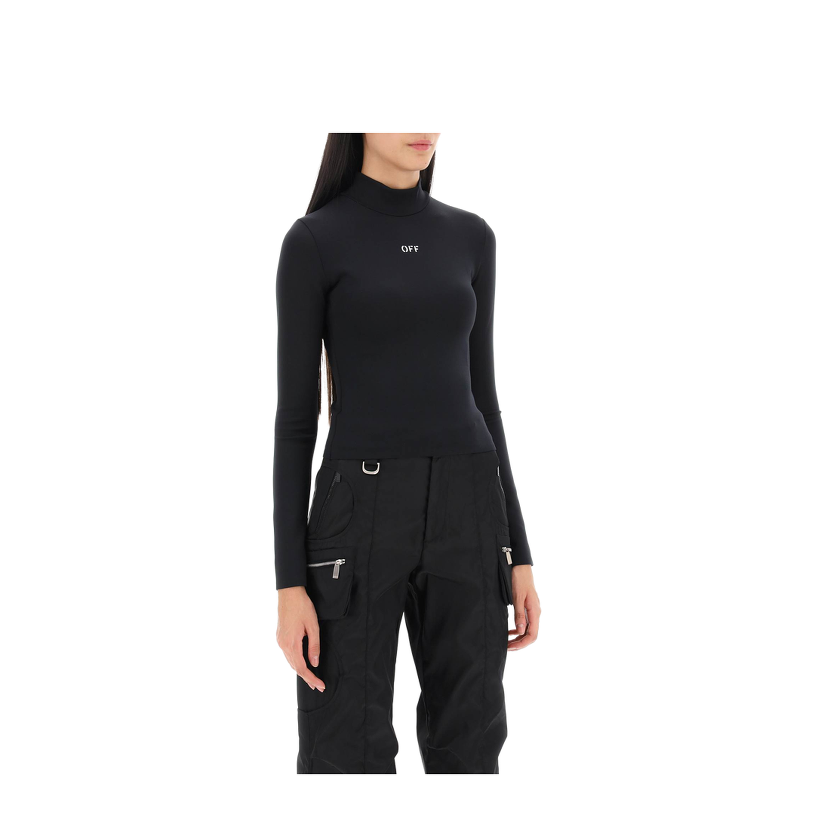 Stretch Jersey Crop Top with Logo