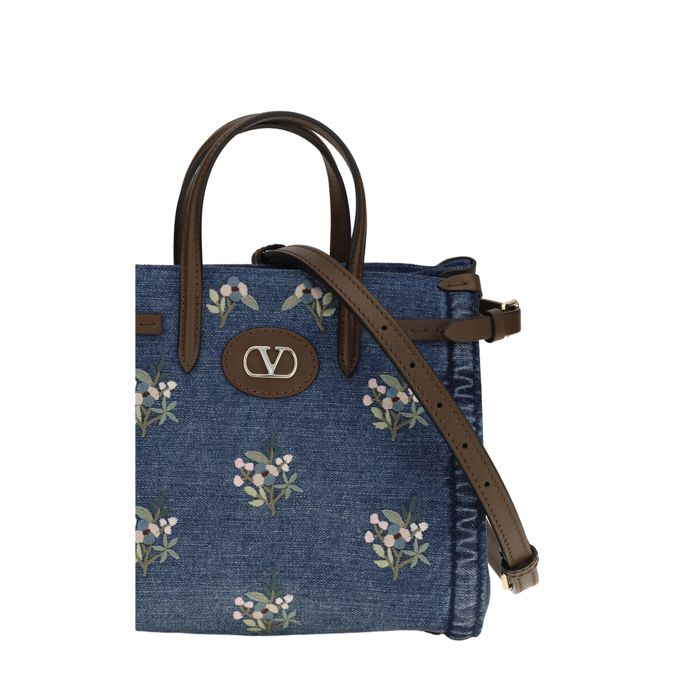 MAYFEYR - Valentino - Small Antibes Handbag In Embroidered Denim - 8W0B0R20AXE